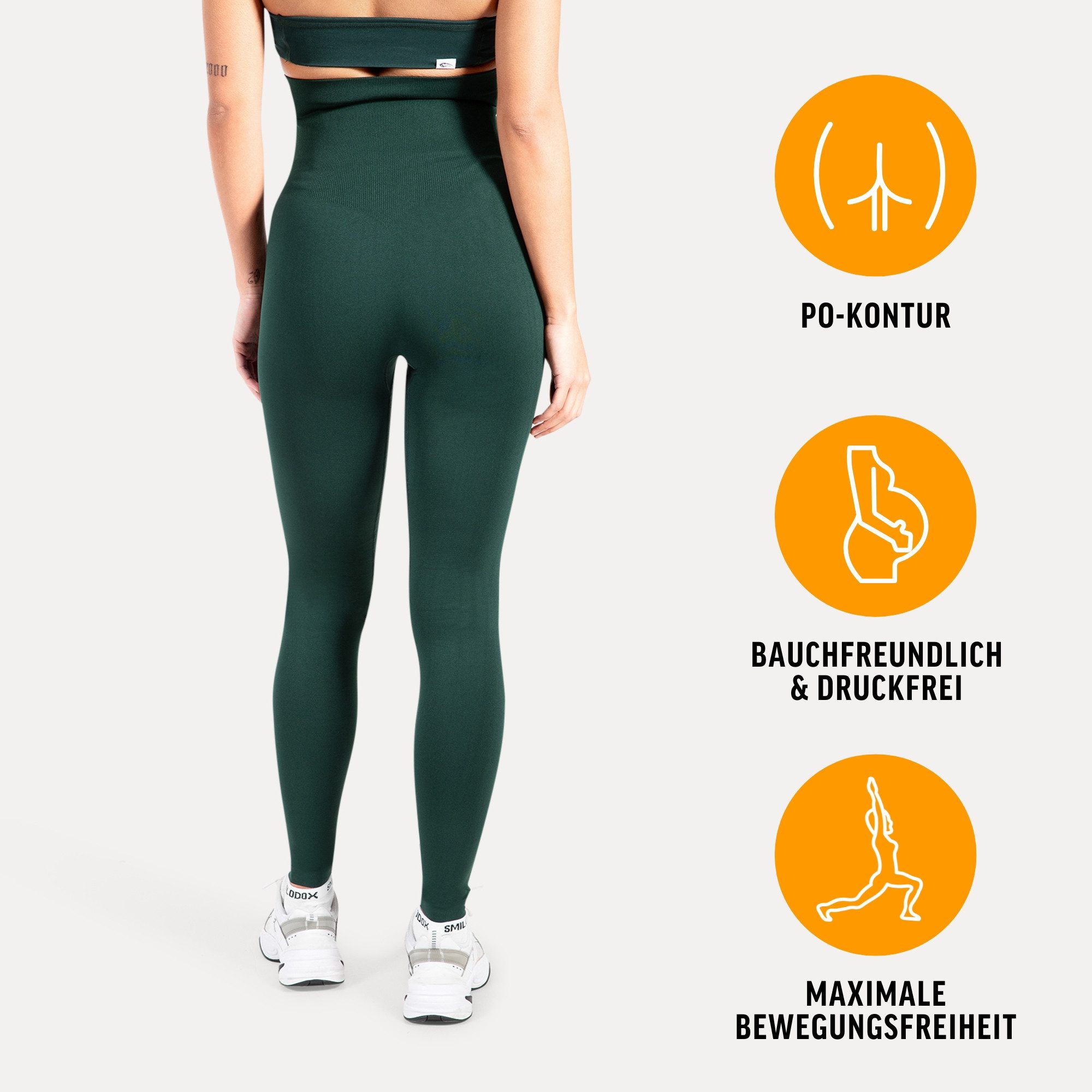 Smilodox Leggings Lorraine, Schwangerschaftsleggings Seamless mit extra hohem Bund Seamless, extra hoher Bund, elastisch & dehnbar