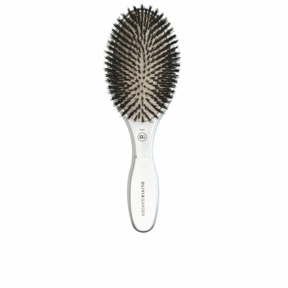 OLIVIA GARDEN Haarpflege-Set EXPERT CARE OVALBRETT & NYLONBORSTEN SILBER 1 U
