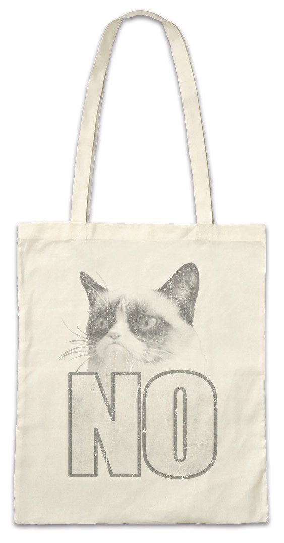 Beuteltasche Grumpy No Cat Stofftasche Ktty Sweet Kitten Cats Katze Katzen Nein