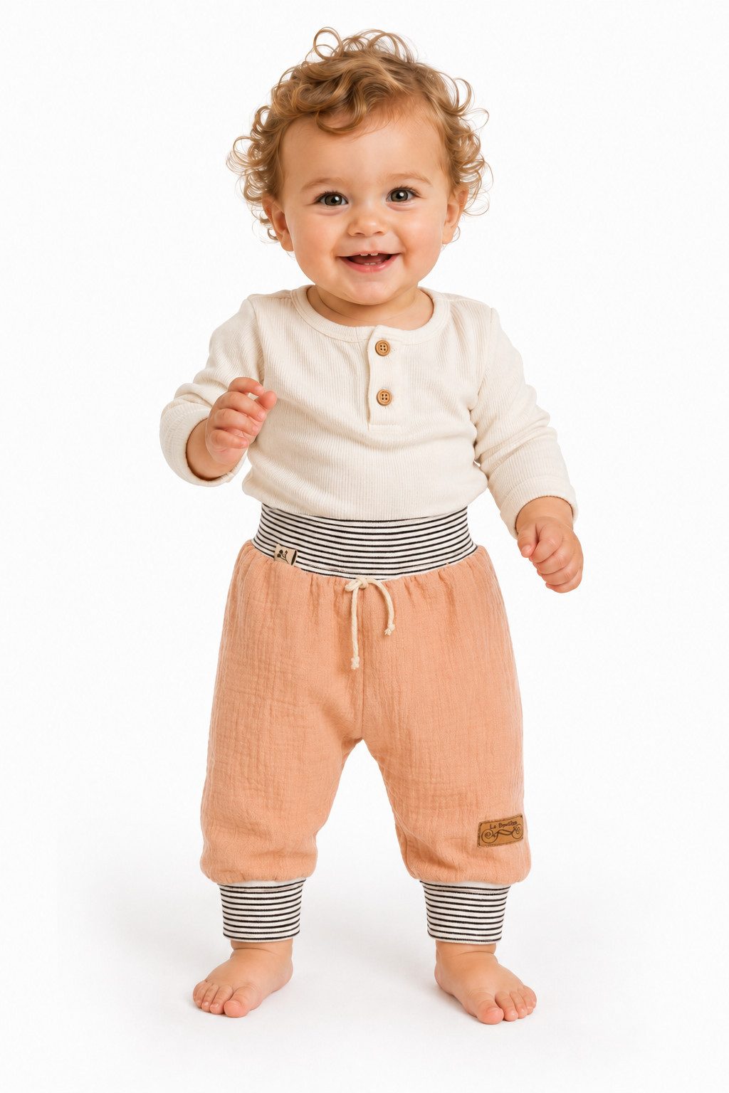 La Bortini Schlupfhose Baby Hose Pumphose aus Musselin Babyhose unisex für Neugeborene luftig, sommerlich, weich, 44 50 56 62 68 74 80 86