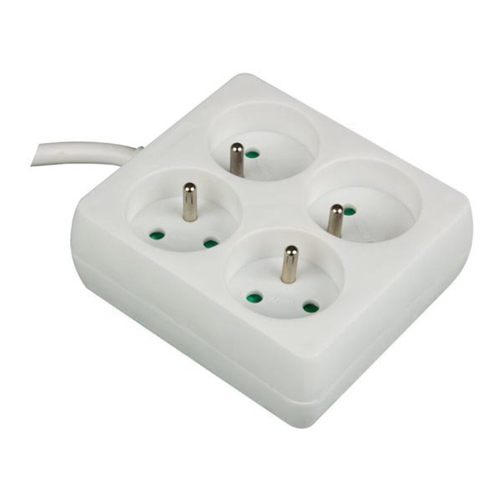 PEREL Gartensteckdose Perel Steckdosenleiste, 4 Steckdosen Typ E, Kabel 1.5 m, 3G1.5, Innenb, 1-St.