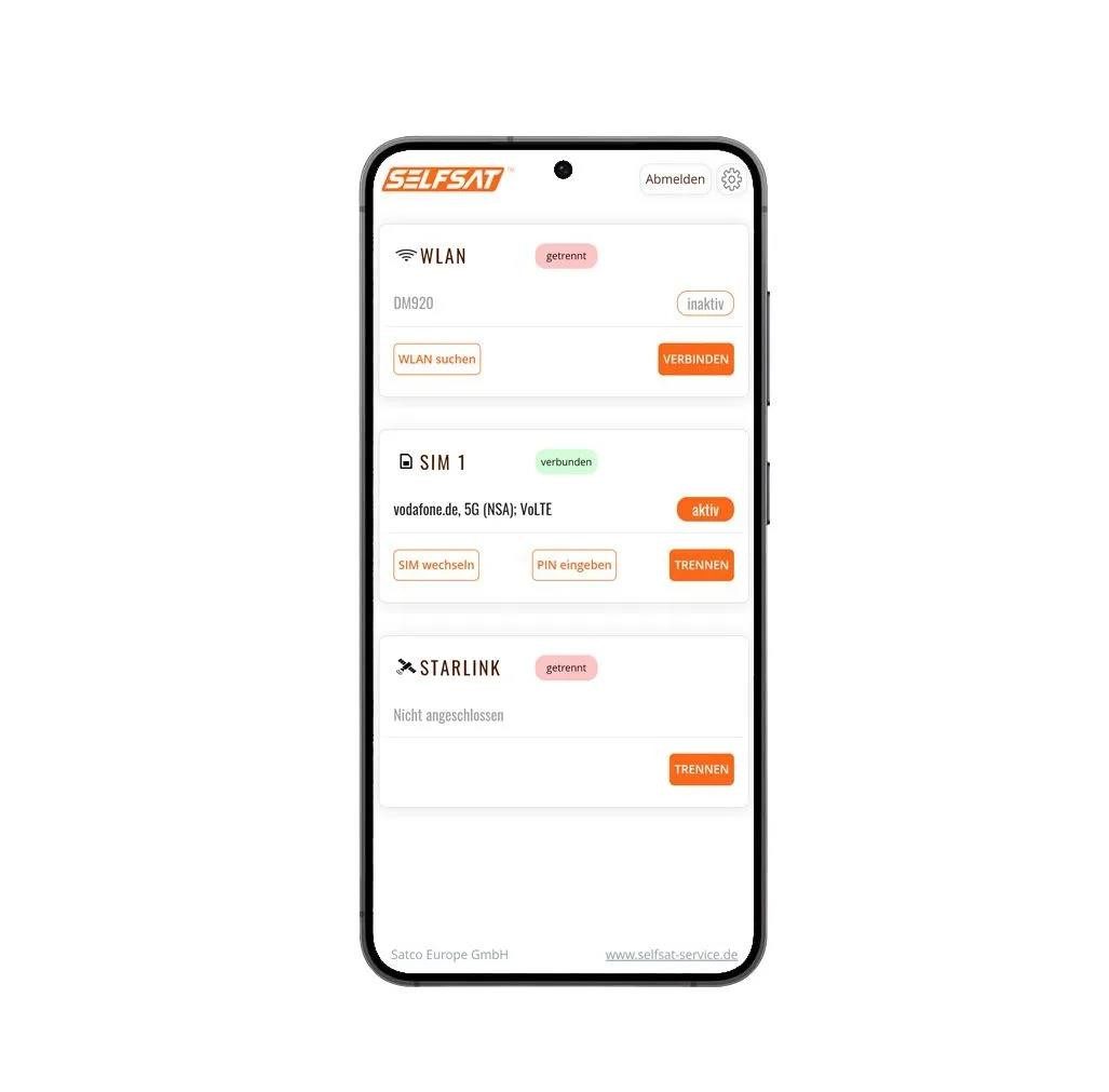 Selfsat MWR 5550 4G / LTE / 5G & WLAN Internet Router + 5G Panorama Antenne Mobilfunkantenne, Starlink kompatibel