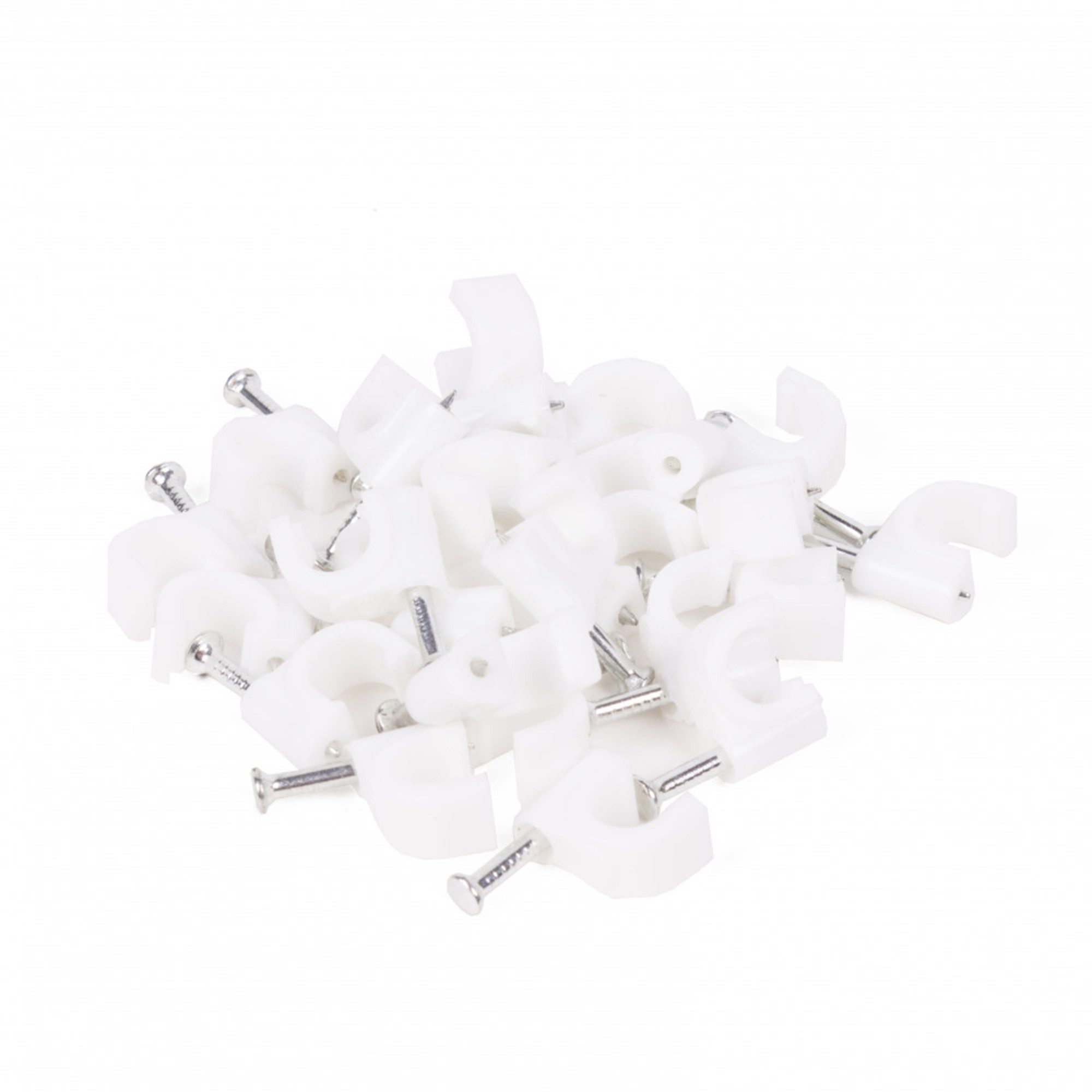 TSB Werk Kabelschelle Nagelschelle Kabelschelle Nagelschelle Kabelklemme, (25-St), 6-8 mm, Kabelhalter, Weiß, Set