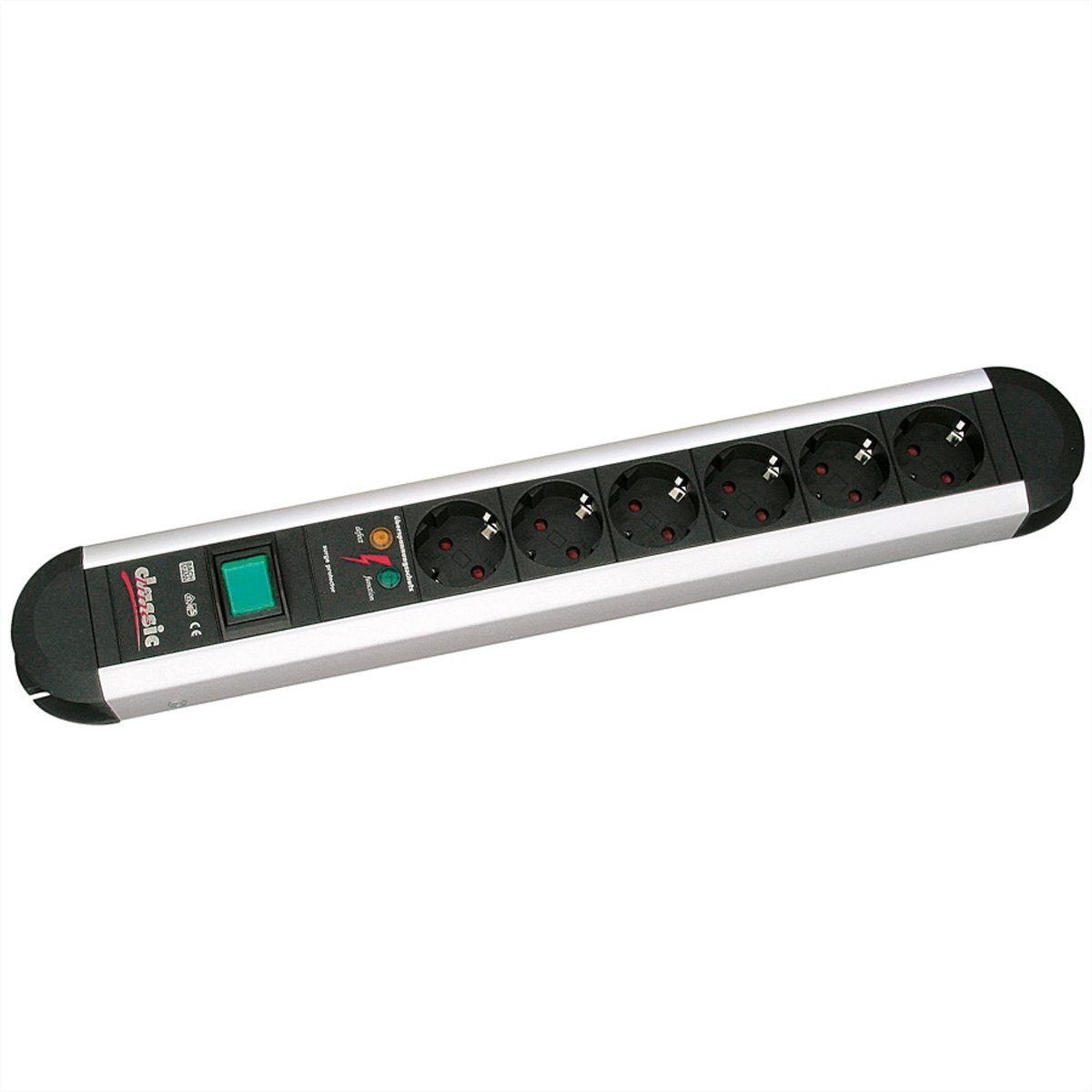 Bachmann PRIMO Steckdosenleiste Steckdosenleiste (Kabellänge 1.75 m), 6x Schutzkontakt, Überspannungsschutz, Aluminium, Schalter, 331.013
