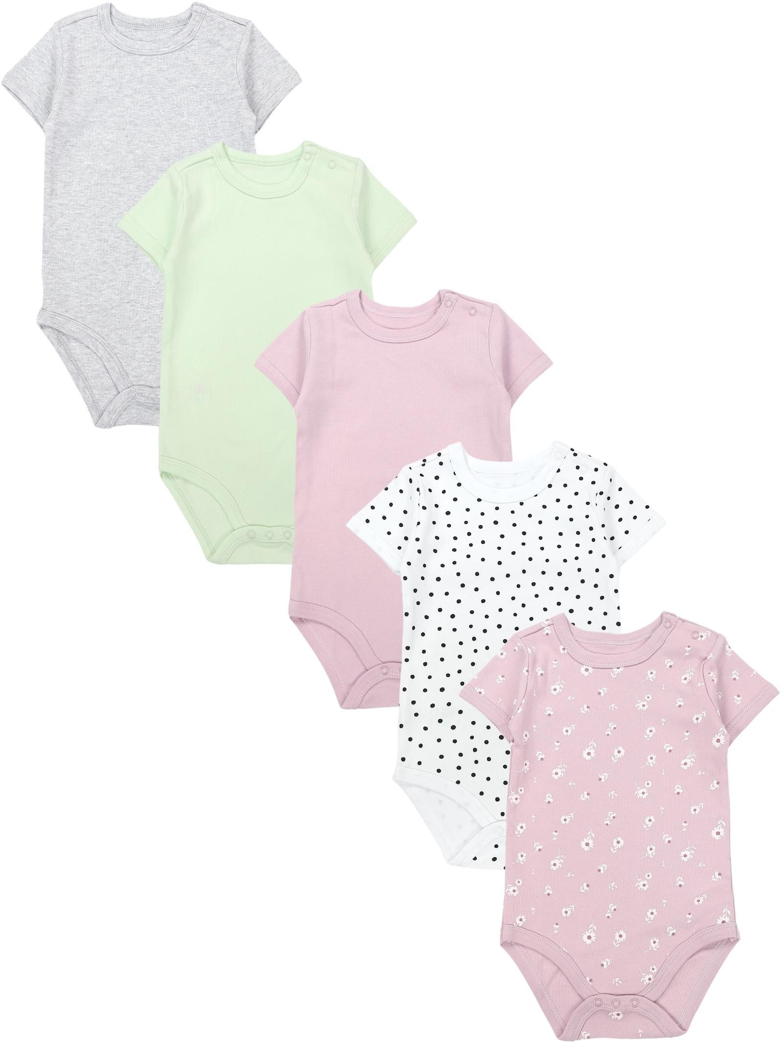 TupTam Kurzarmbody TupTam Mädchen Baby Body Kurzarm in Unifarben - 5er Pack
