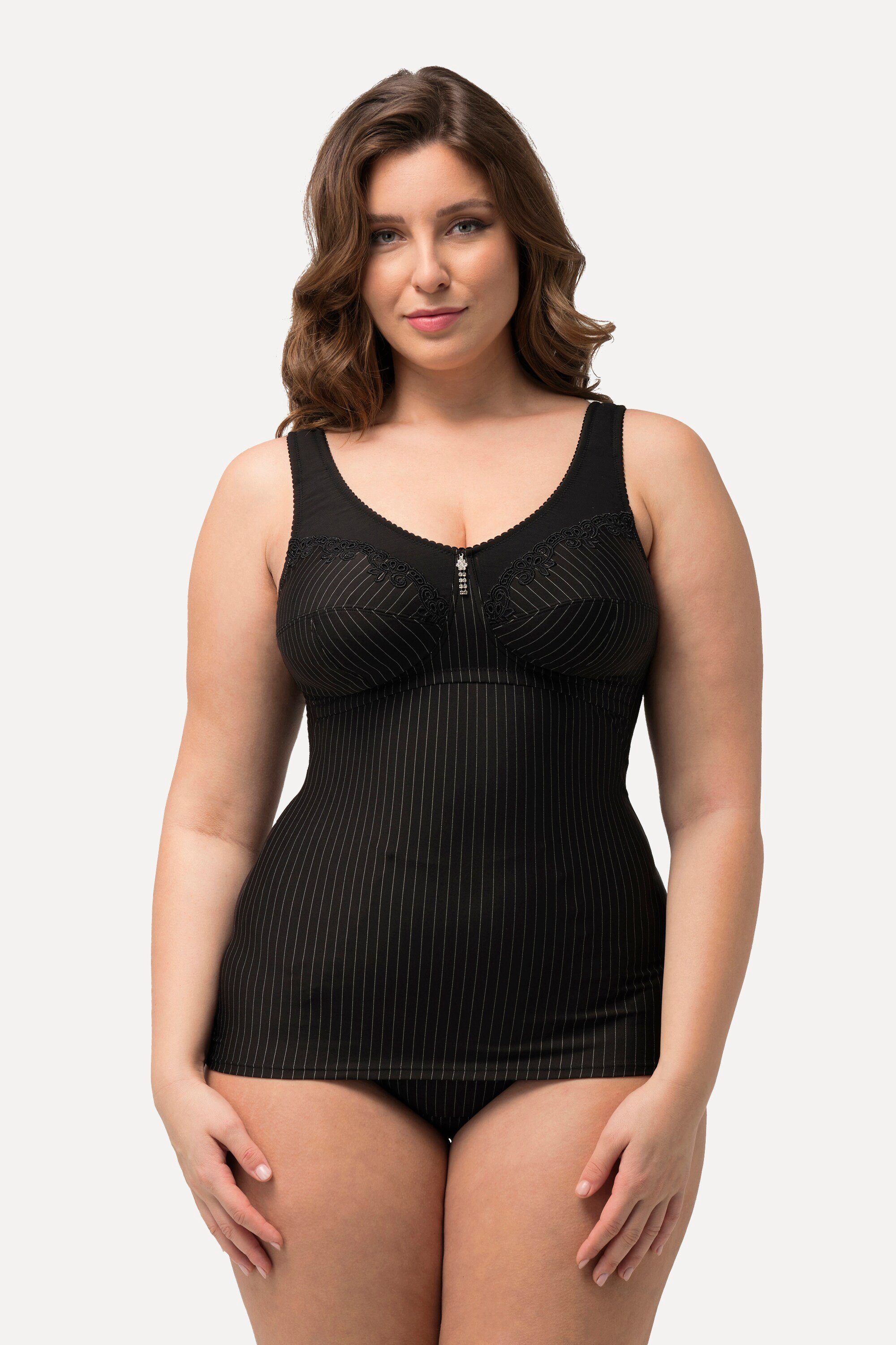 Ulla Popken Unterhemd Shaping-Hemd Nadelstreifen ohne BH tragbar