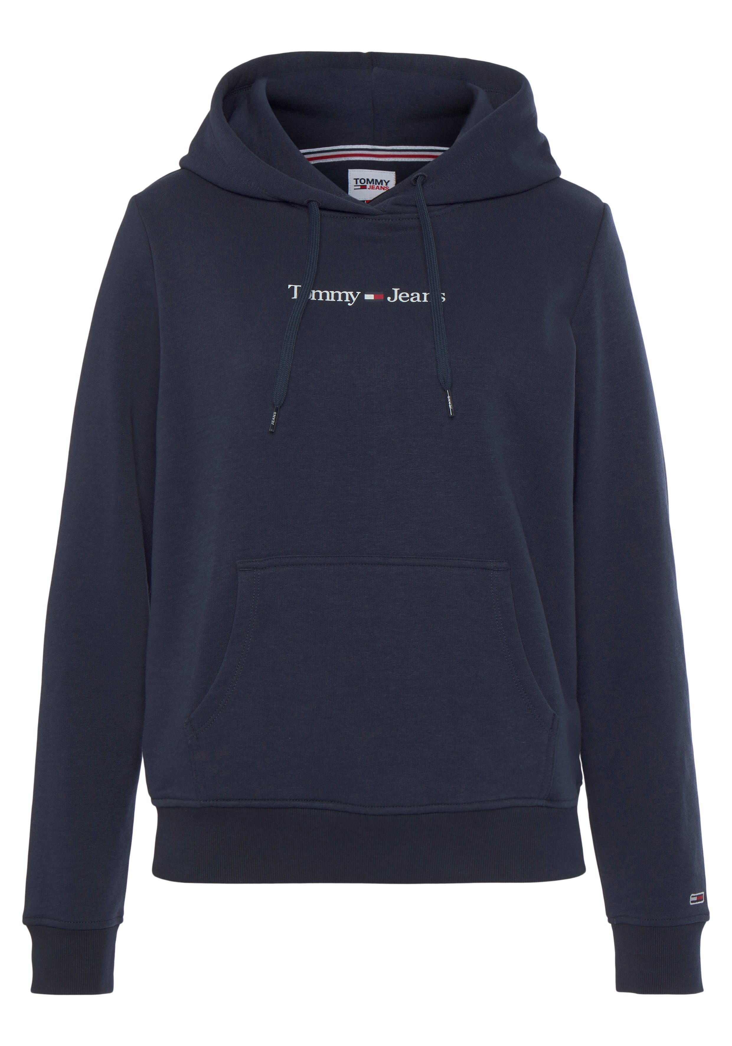 Tommy TJW LINEAR mit Jeans SERIF Logoschriftzug HOODIE Kapuzensweatshirt Tommy REG Jeans marine