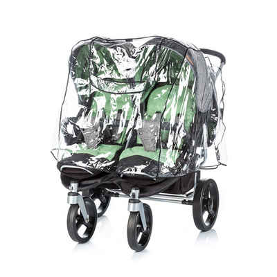 Chipolino Kinderwagen-Regenschutzhülle Universal Regenschutz Zwillings-Kinderwagen, Doppelsitzer Regenhaube