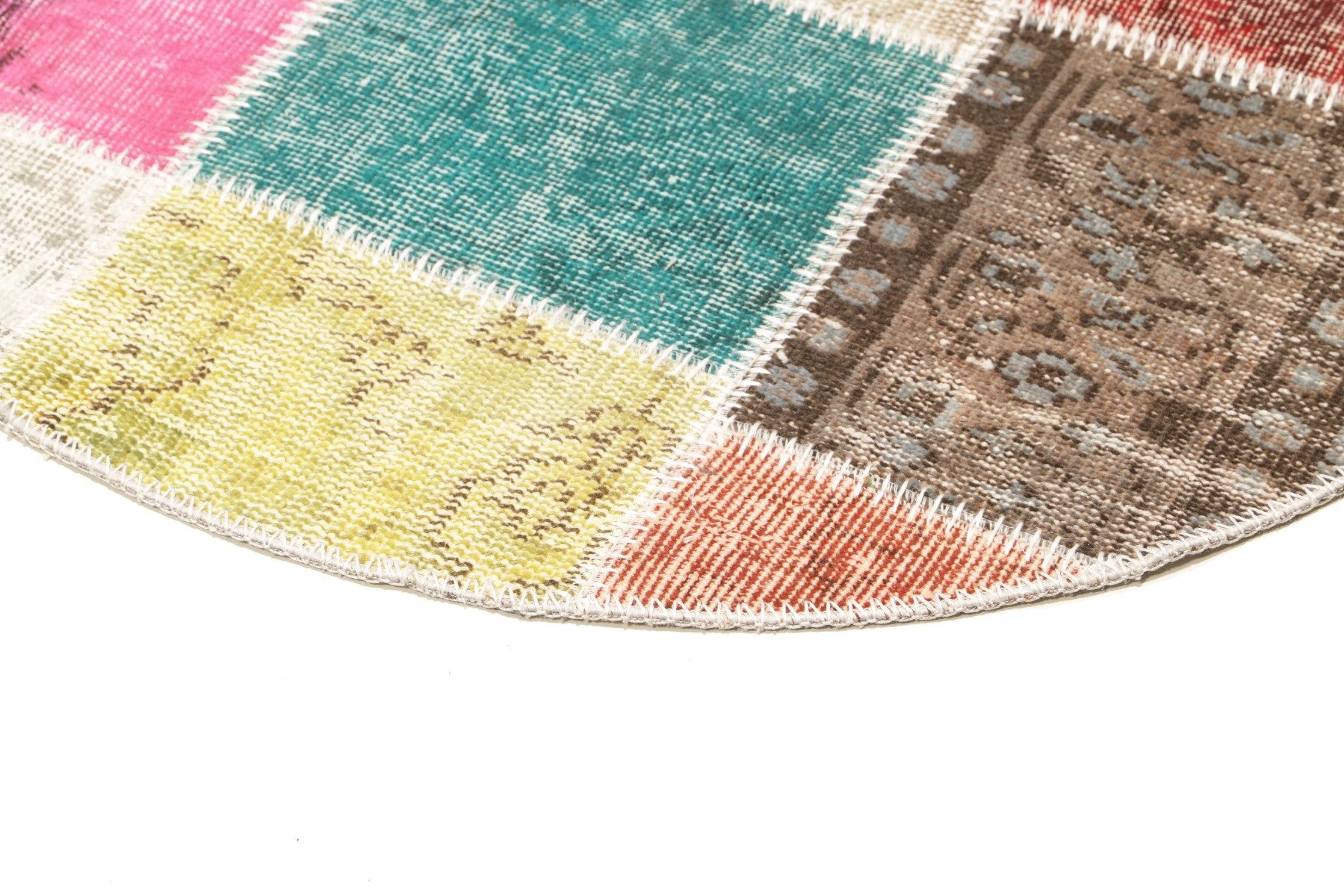 Carpet Avenue Teppich Patchwork 100x100, Rund, Höhe: 8 mm
