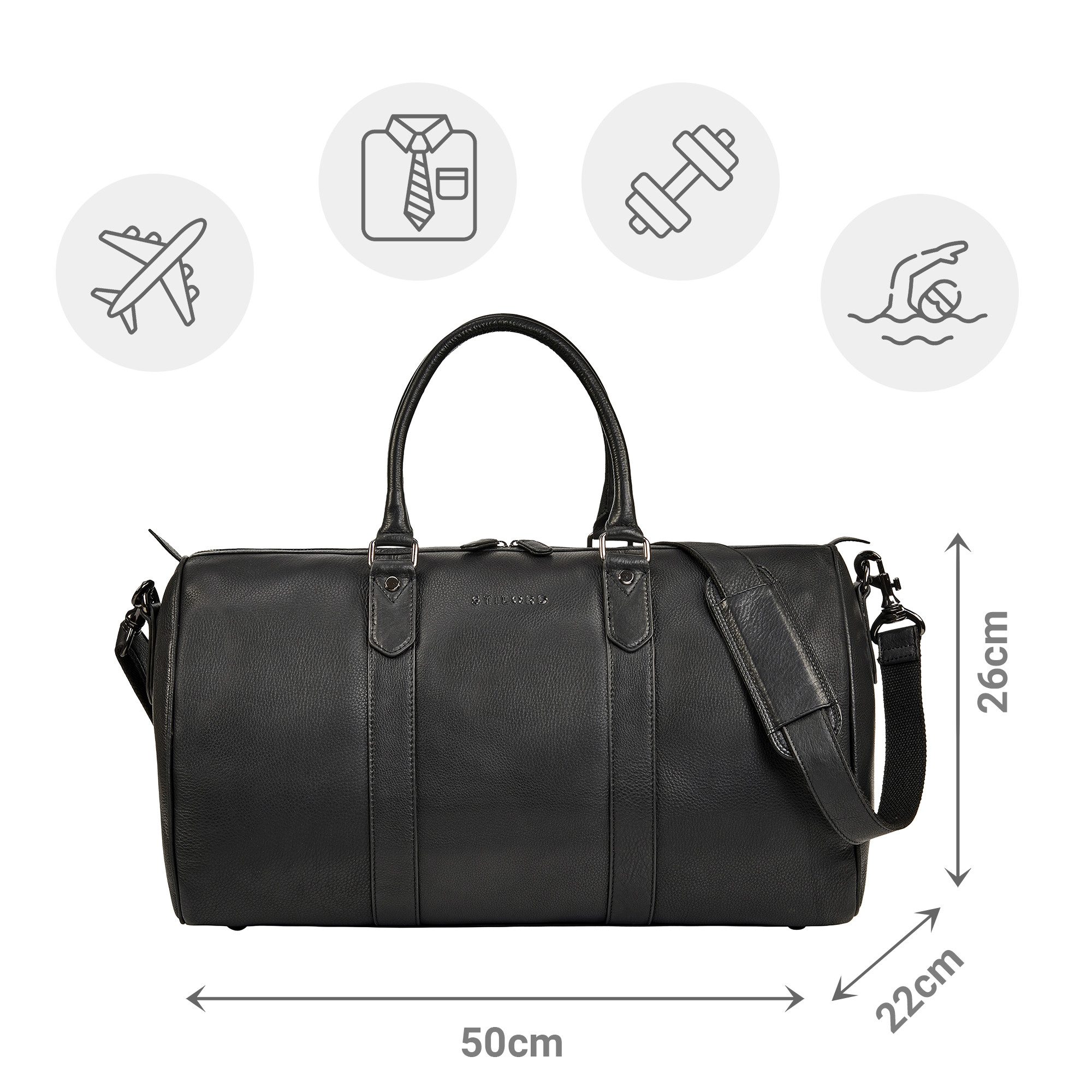 STILORD Weekender "Santiago" Vintage Reisetasche Leder 28L für Damen & Herren