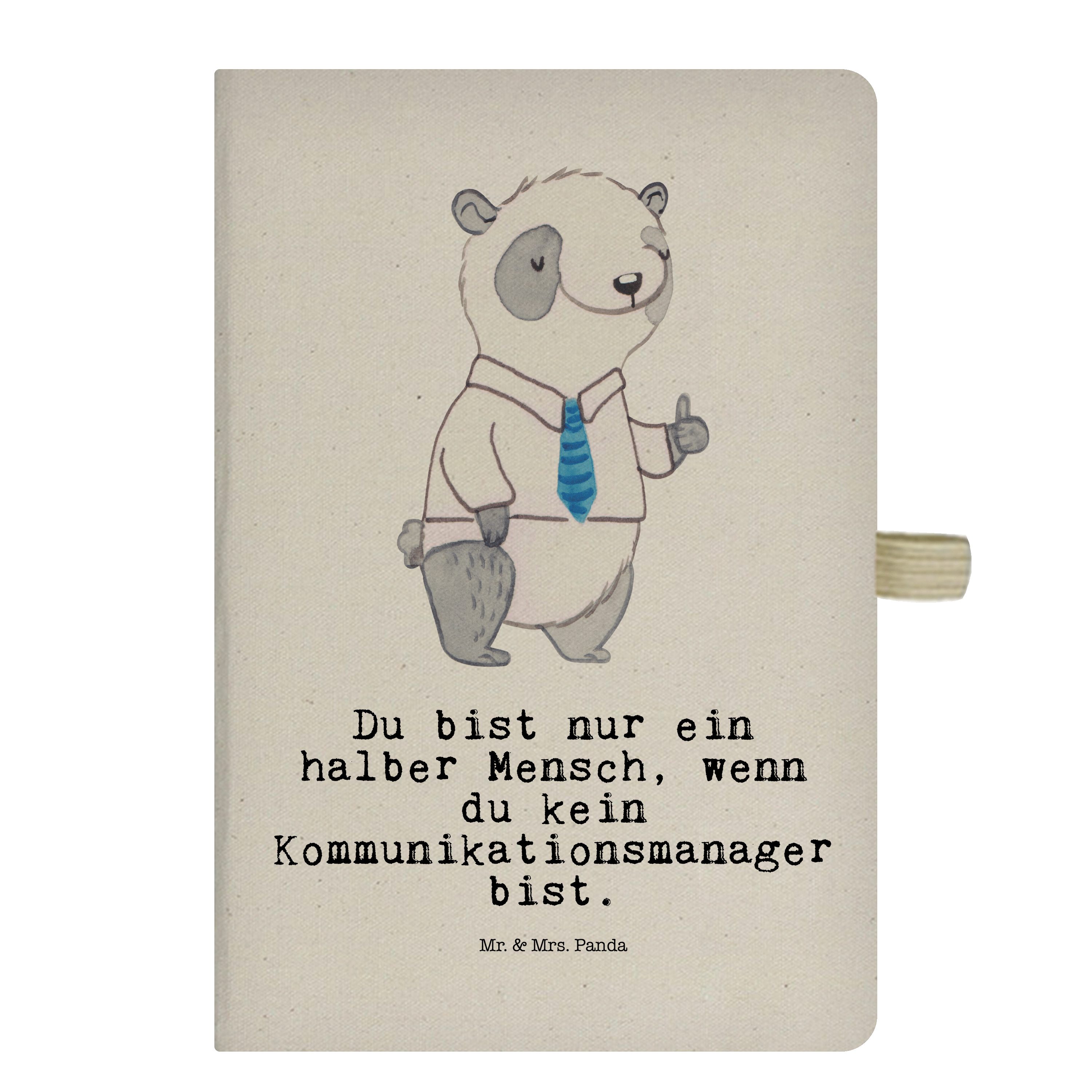 Mr. & Mrs. Panda Notizbuch Kommunikationsmanager mit Herz - Transparent - Geschenk, Journal, Stu Mr. & Mrs. Panda
