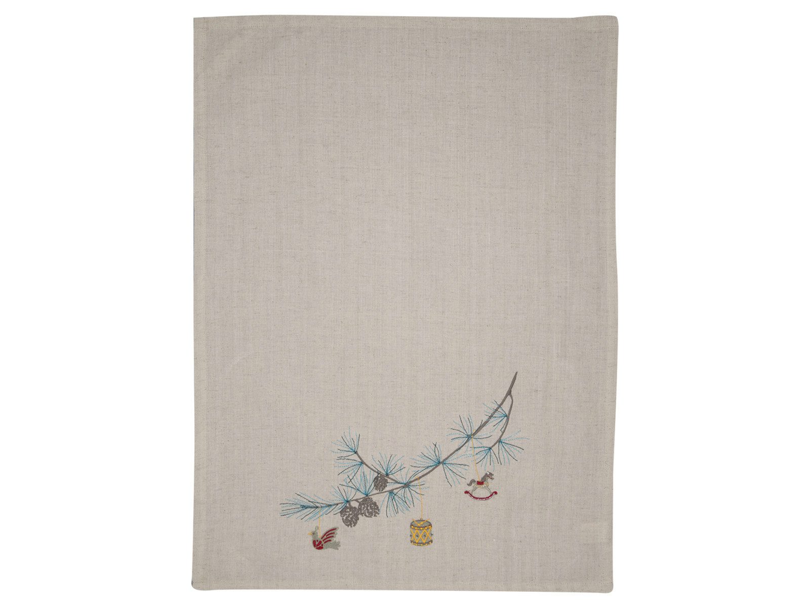 Greengate Geschirrtuch Xmas Geschirrtuch bedruckt pale grey 70x50cm