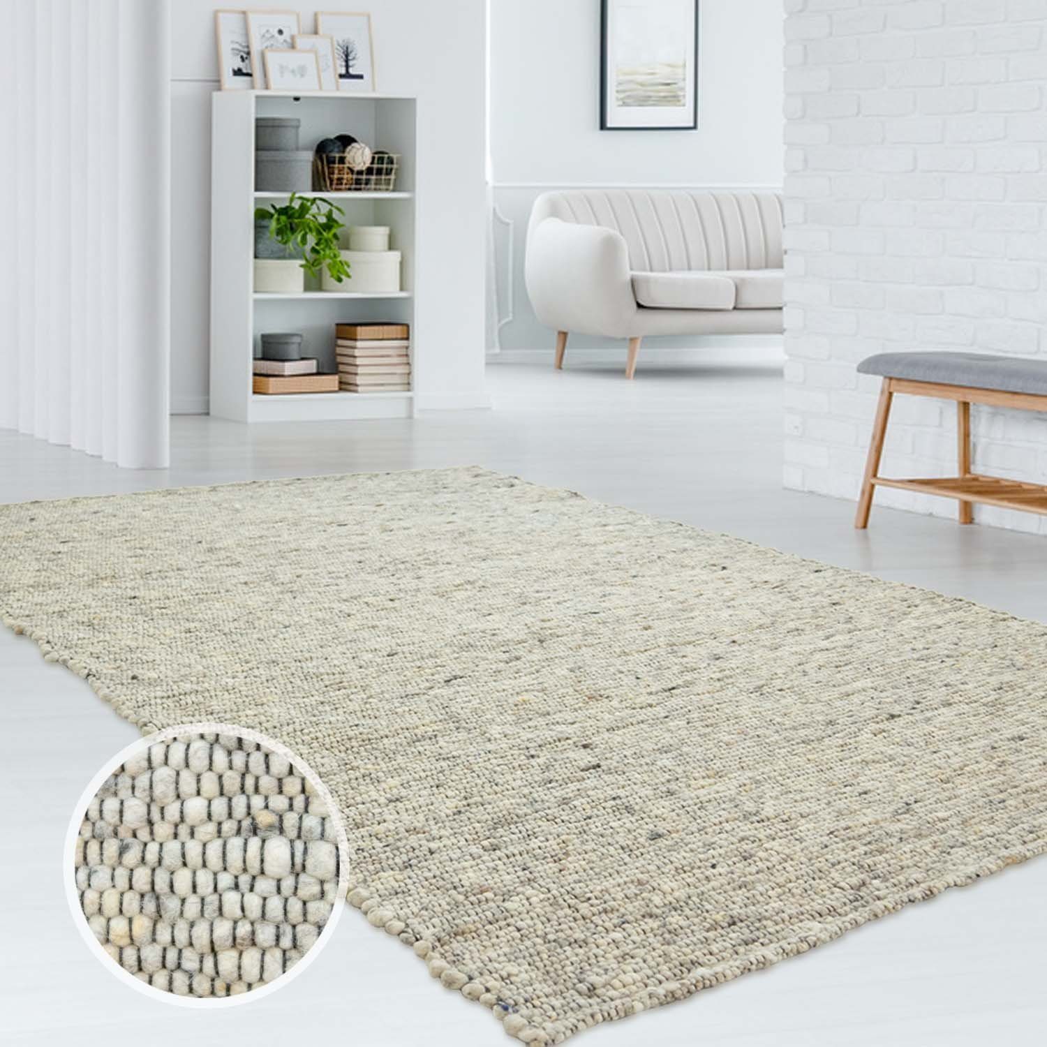 TaraCarpet Wollteppich TaraCarpet Handweb Erfenstein, rechteckig, günstig online kaufen