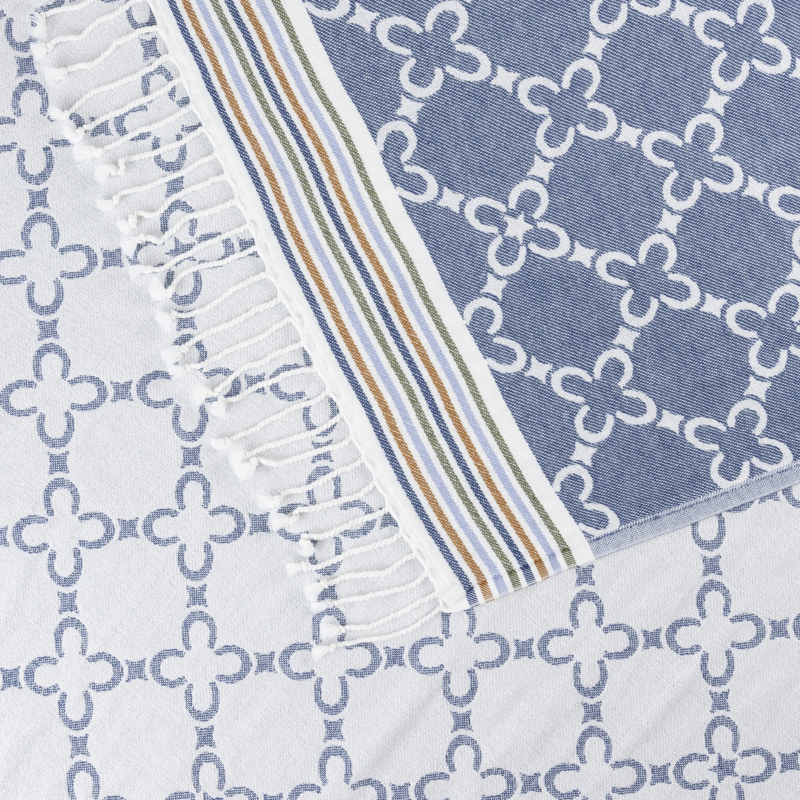 reiner blau Logo-Print Modeschal Strandtuch Baumwolle mit Codello aus