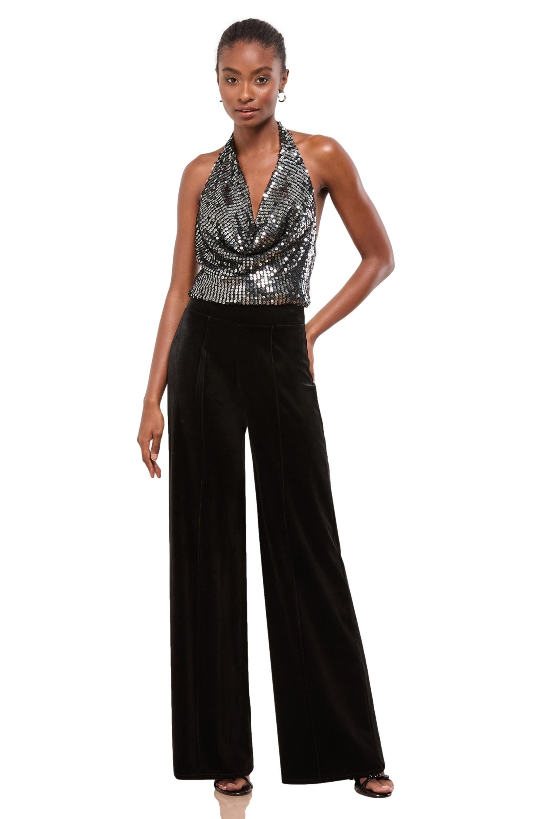 LIPSY Samthose Lipsy Hose mit weitem Bein, Regular (1-tlg)