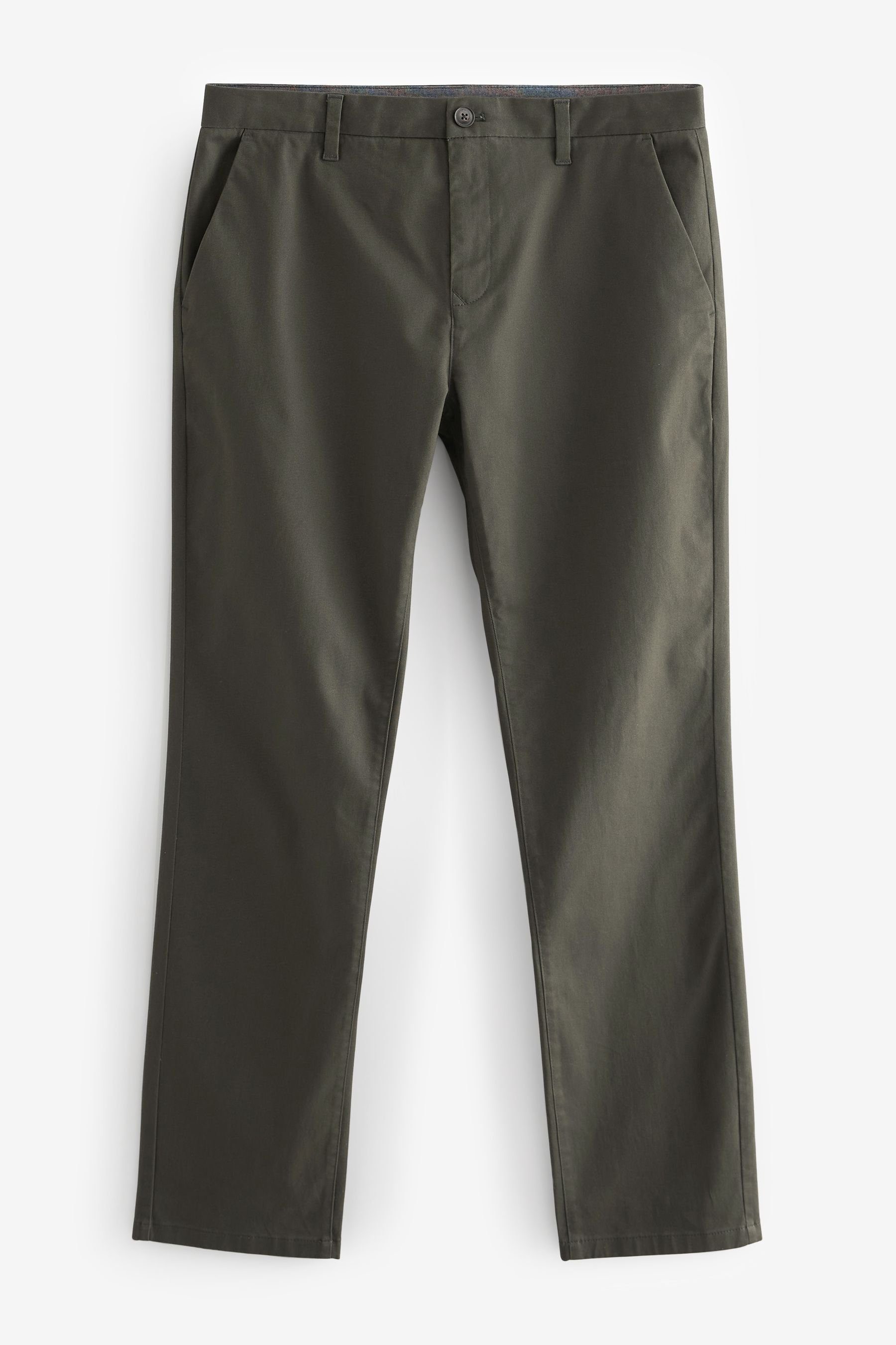 Next Chinohose Slim Fit Chinohose mit Stretch (1-tlg) Khaki Green