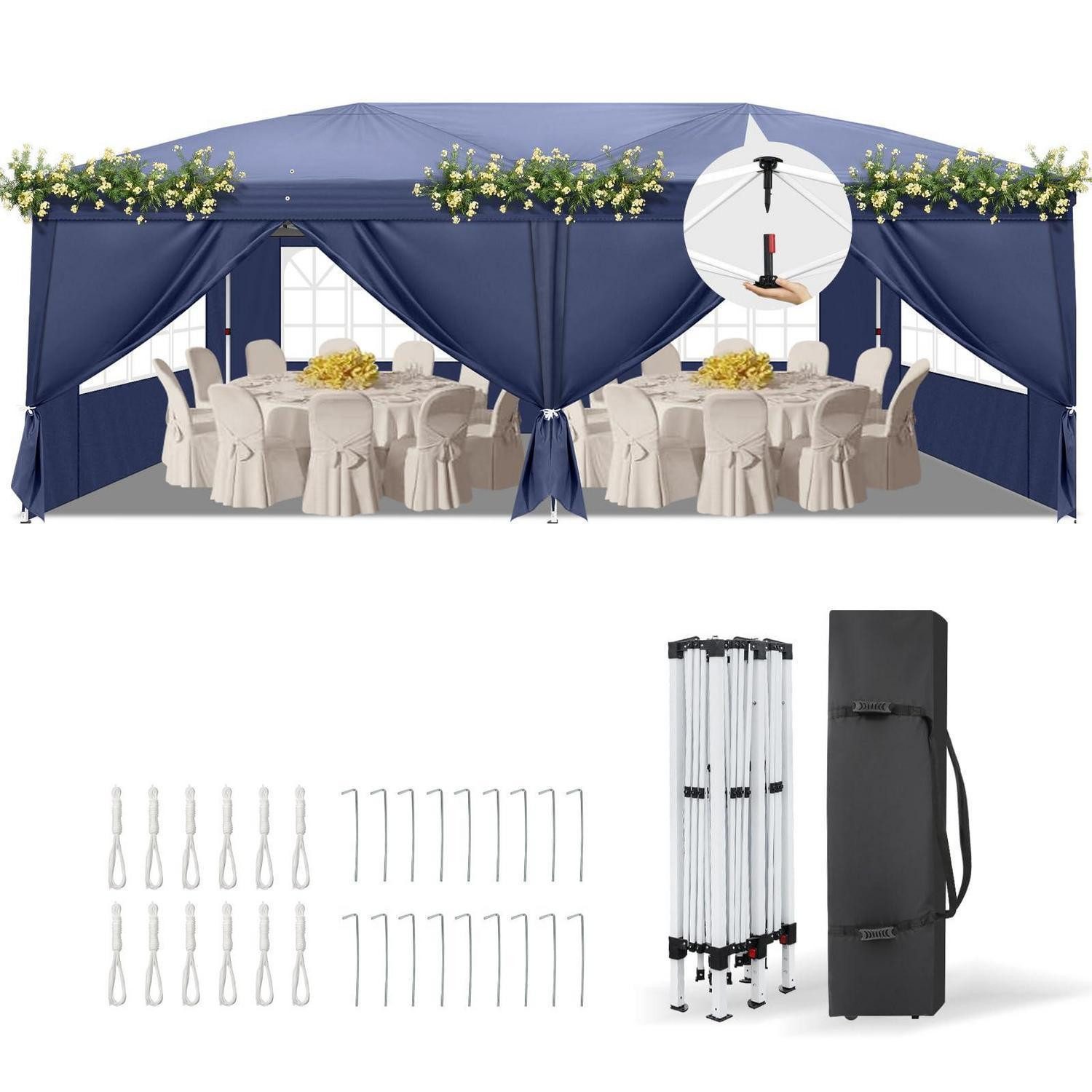 LuxusKollektion Faltpavillon Faltpavillon One-Touch 3x6m Blau