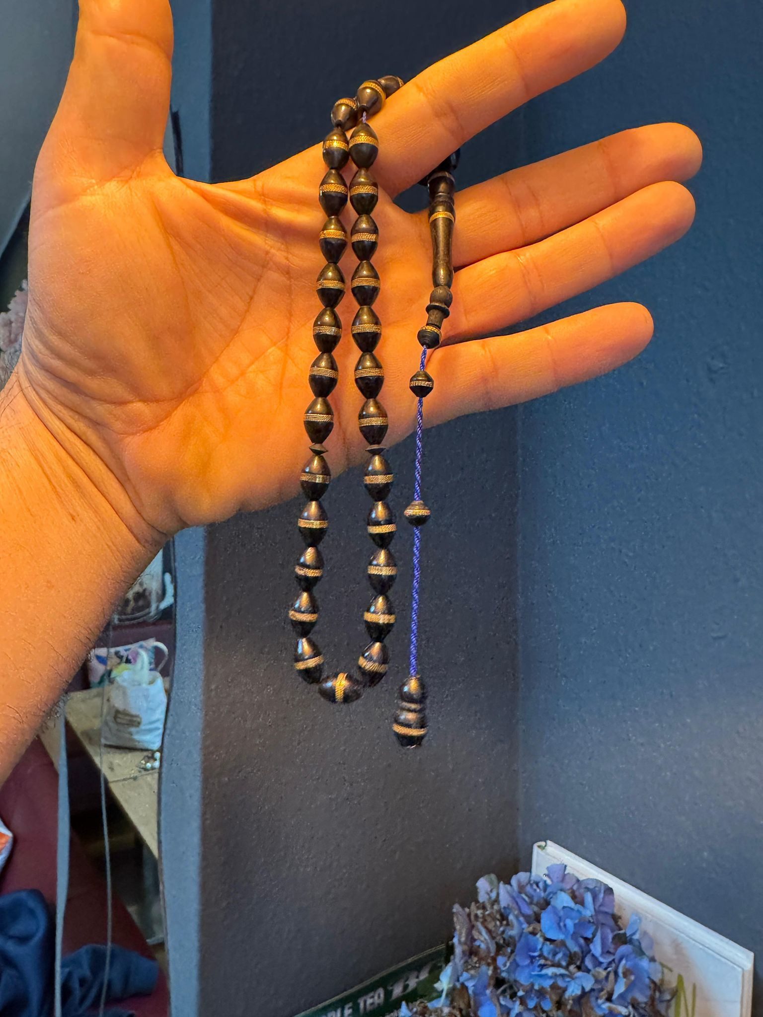 Kettenanhänger Osmanli schwarz-gelb gestreifte Gebetskette