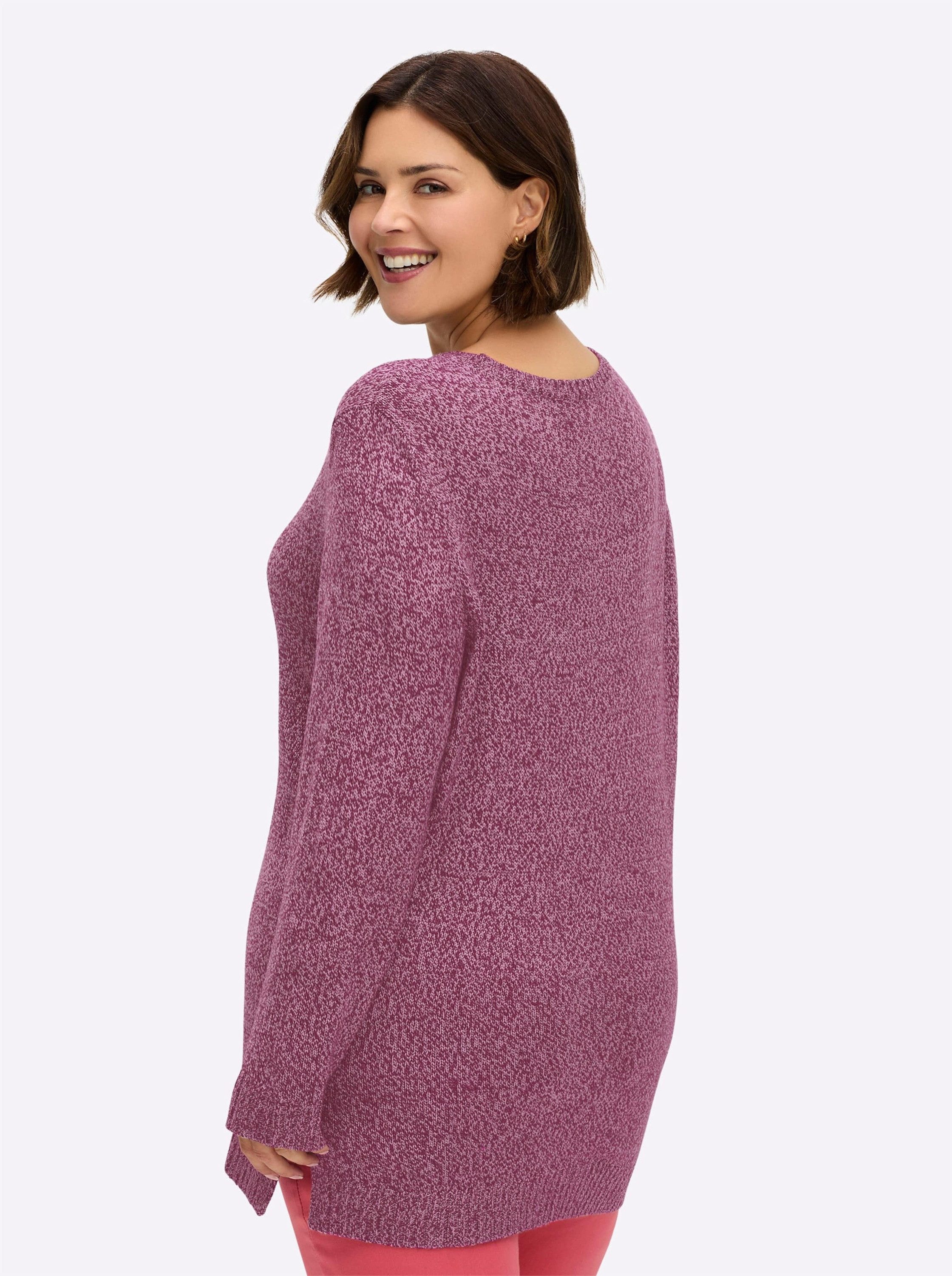 Sieh an! Strickpullover Long-Pullover Langarm Jersey