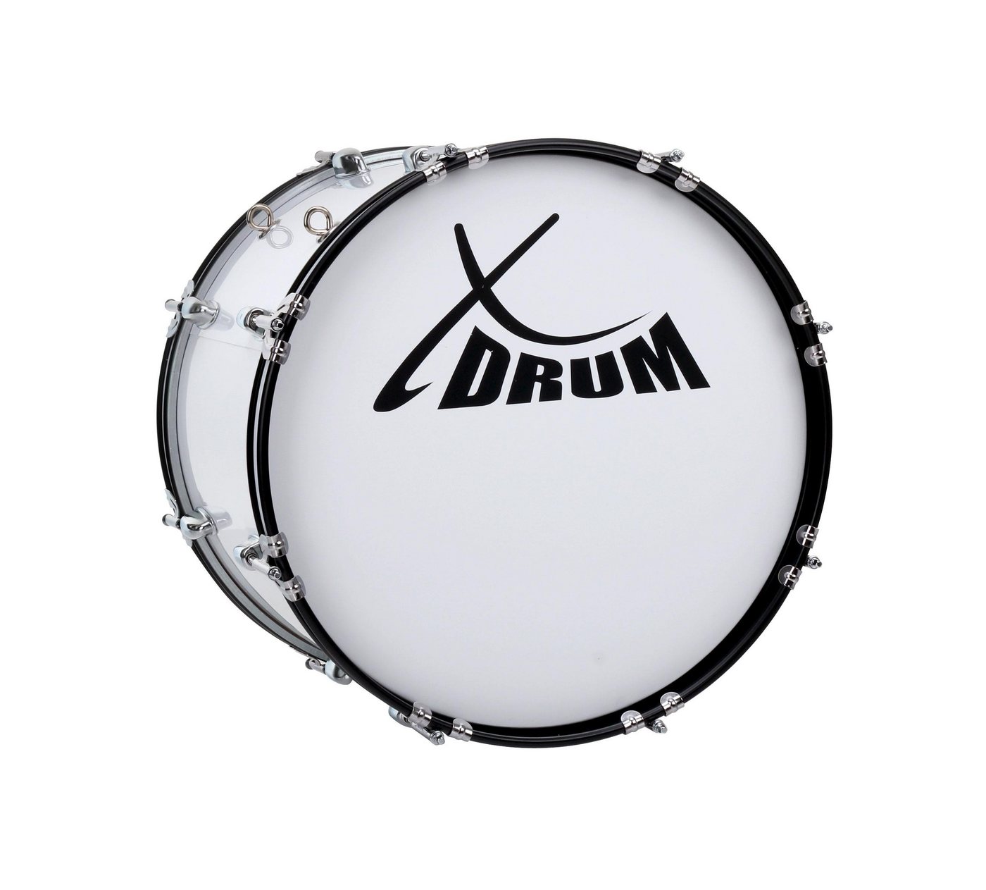 XDrum Trommel MBD-218 Marschtrommel 18 x 12 Zoll mit Gurten, Schlägeln & Schlüssel, 6-St., Fußball Pauke 18" - inkl. Schlägel & Tragegurte