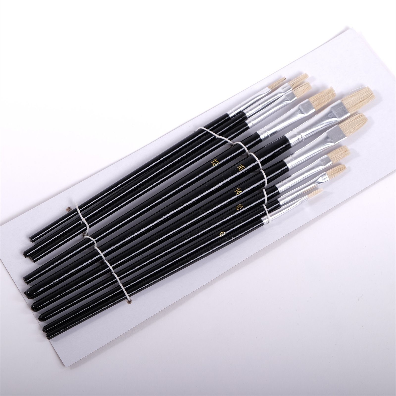 Thumbnail - BK BILDERRAHMEN KOLMER Pinsel 9 tlg. Malpinsel Set, eckig, Aluminium, versch. Größen, Naturhaar