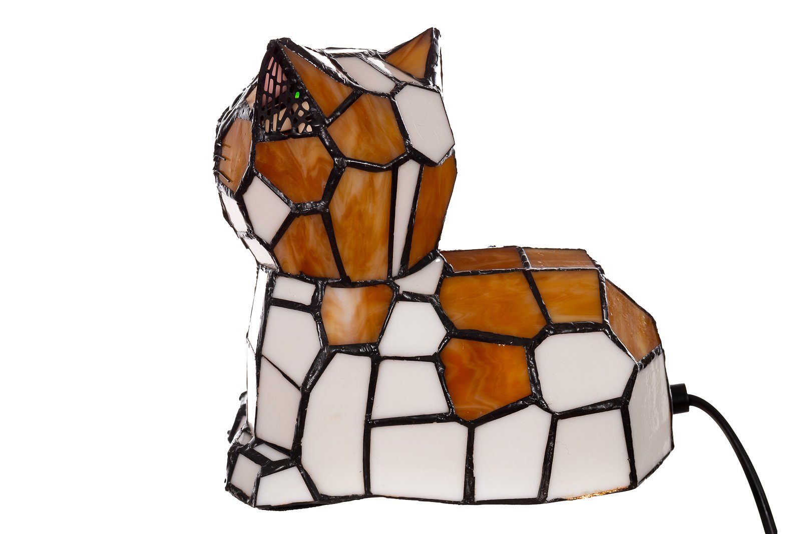 BIRENDY Stehlampe Birendy Tischlampe im Tiffany Style Katze Tiff160 Motiv Lampe