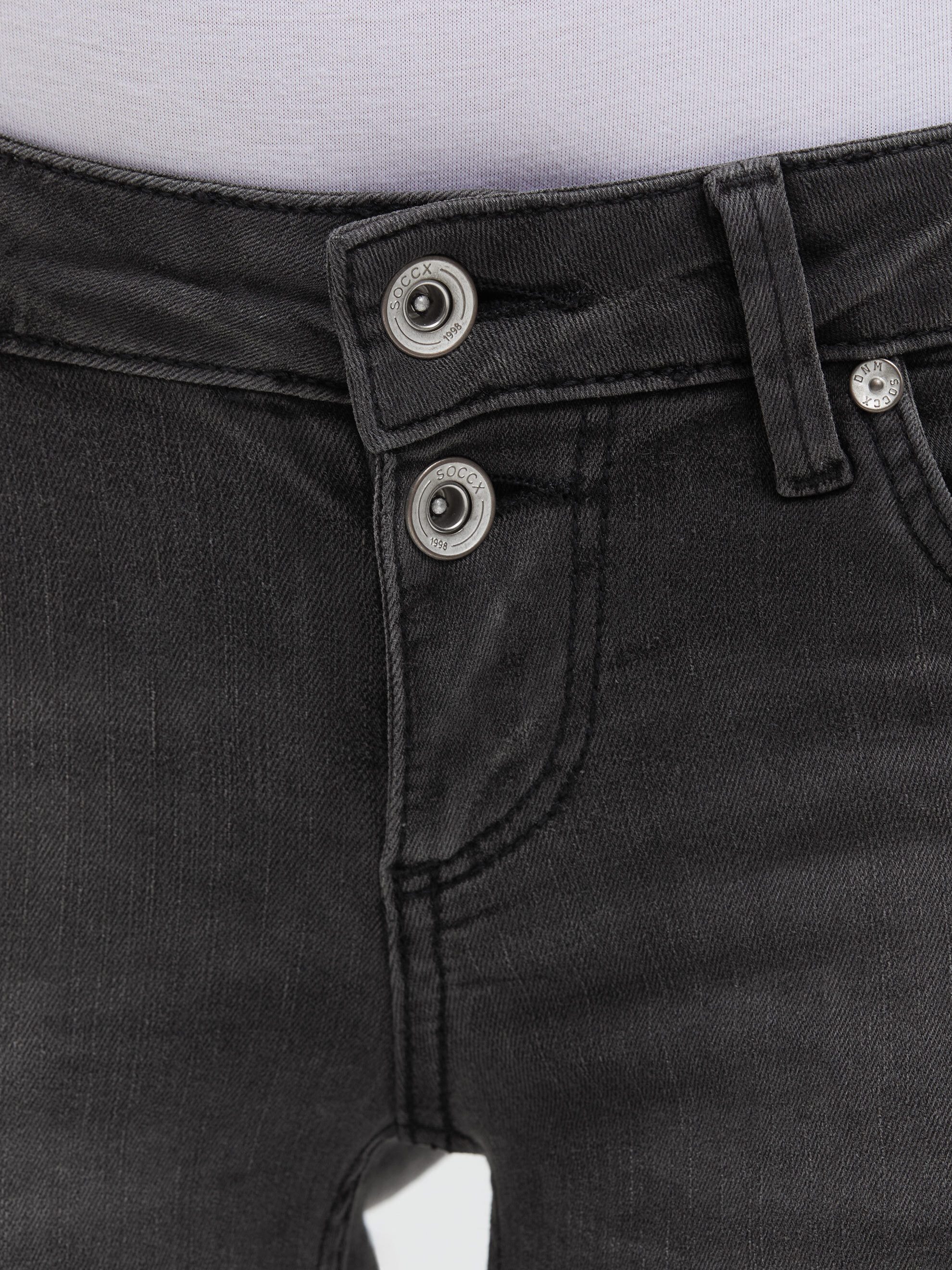 SOCCX Slim-fit-Jeans mit ausgestelltem Bein – Bild 4 von 5