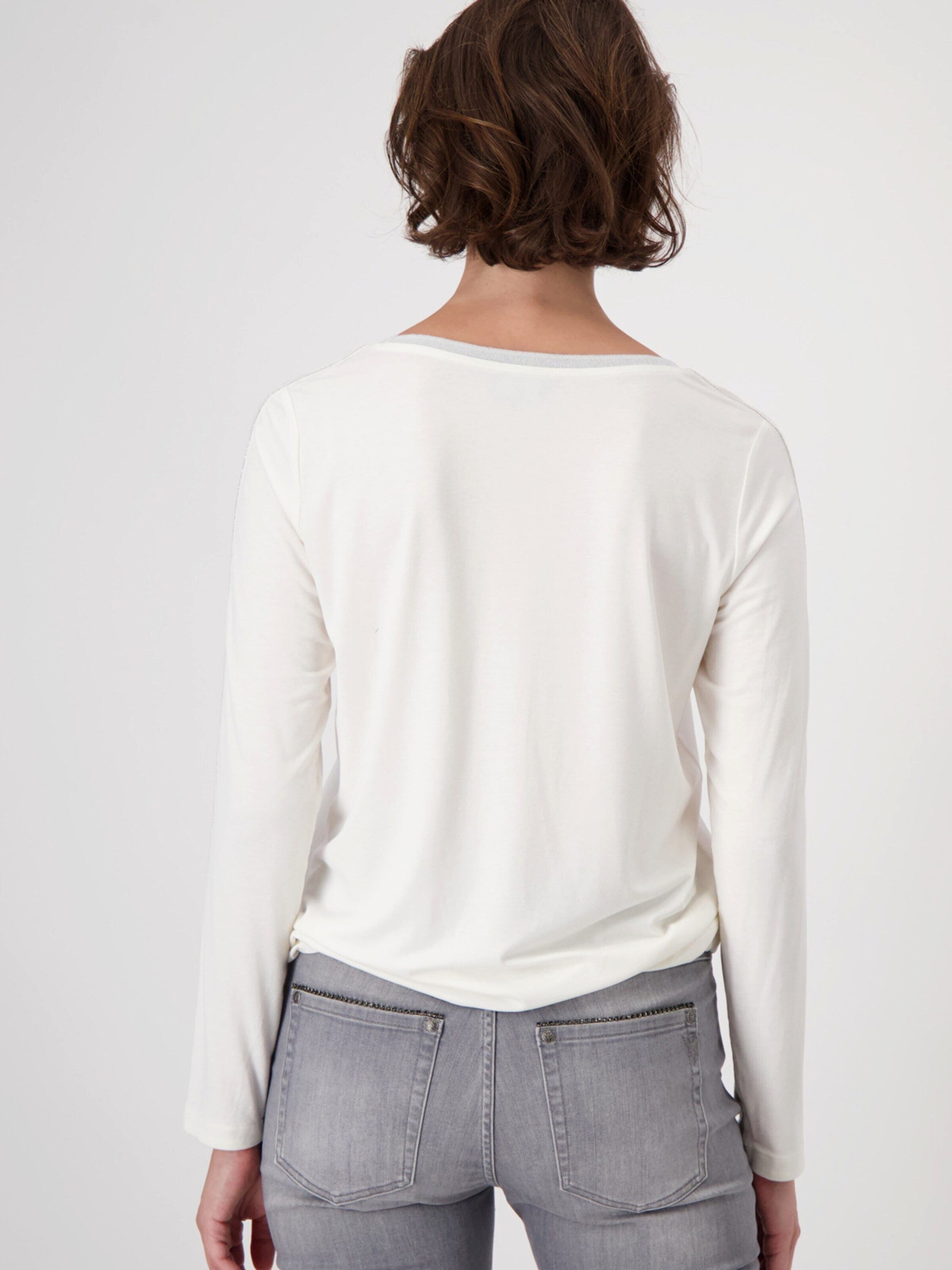 Monari Langarmshirt (1-tlg) Drapiert/gerafft