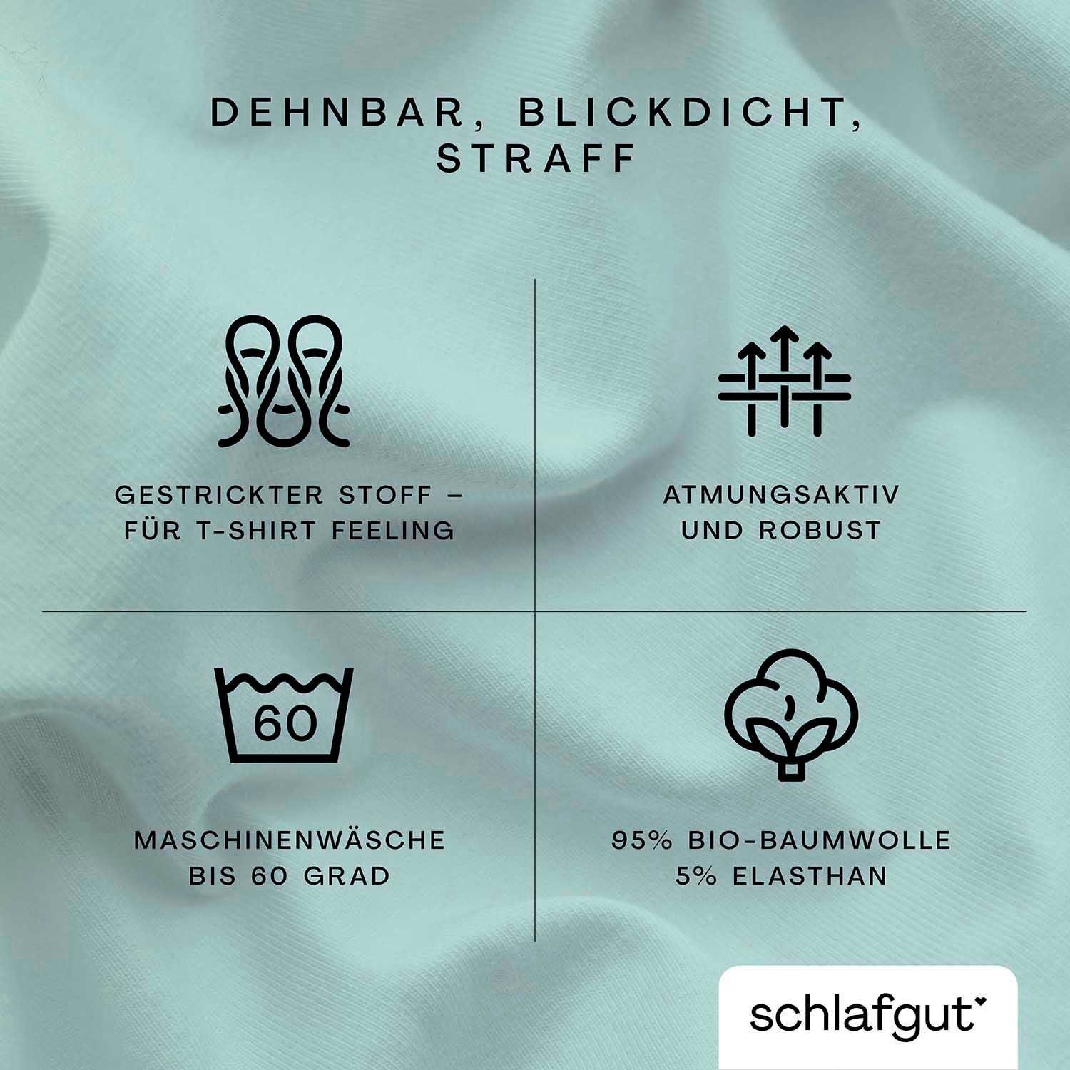 Schlafgut Spannbettlaken PURE Bio-Baumwolle mit Elasthan, 170 g/m², Bettlaken, Spannbetttuch, Jersey, Gummizug: rundum, (1 Stück), PREMIUM Laken für Matratzen b – Bild 3 von 5