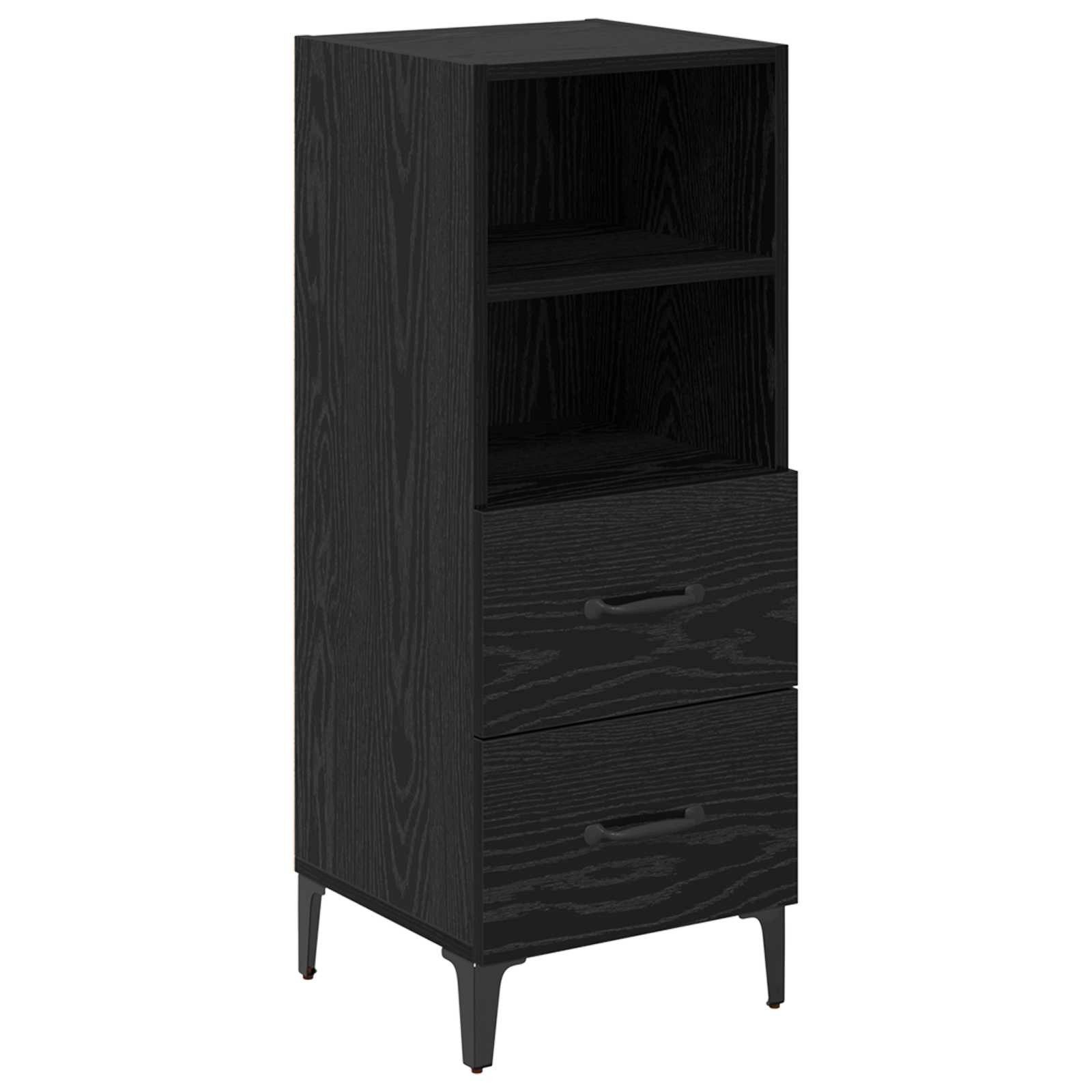 vidaXL Sideboard Sideboard Schwarz Eichen-Optik 34 x 34,5 x 90 cm Holzwerkstoff (1 St)