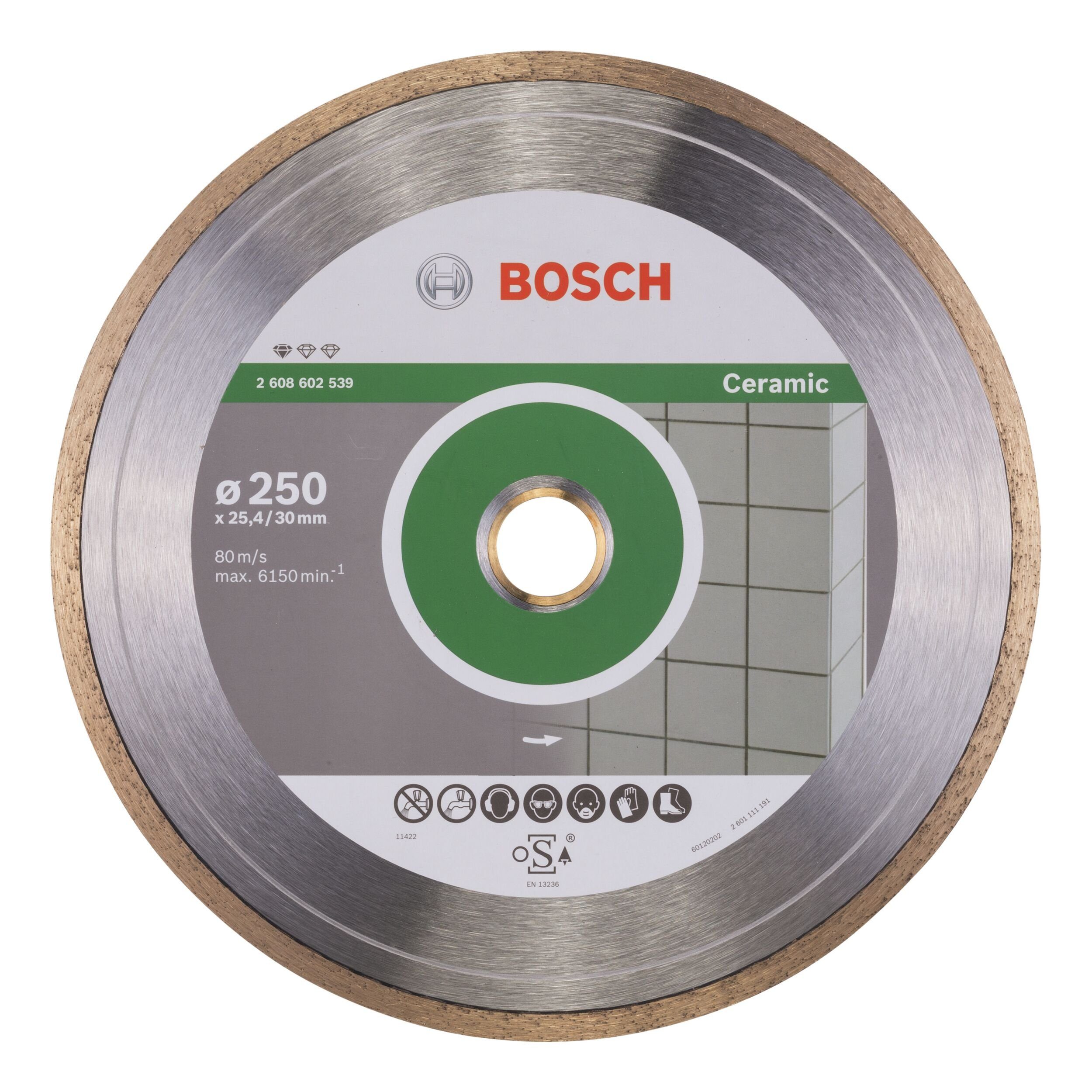 BOSCH Trennscheibe, Ø 250 mm, Standard for Ceramic Diamanttrennscheibe - 250 x 30/25,4 x 1,6 x 7 mm