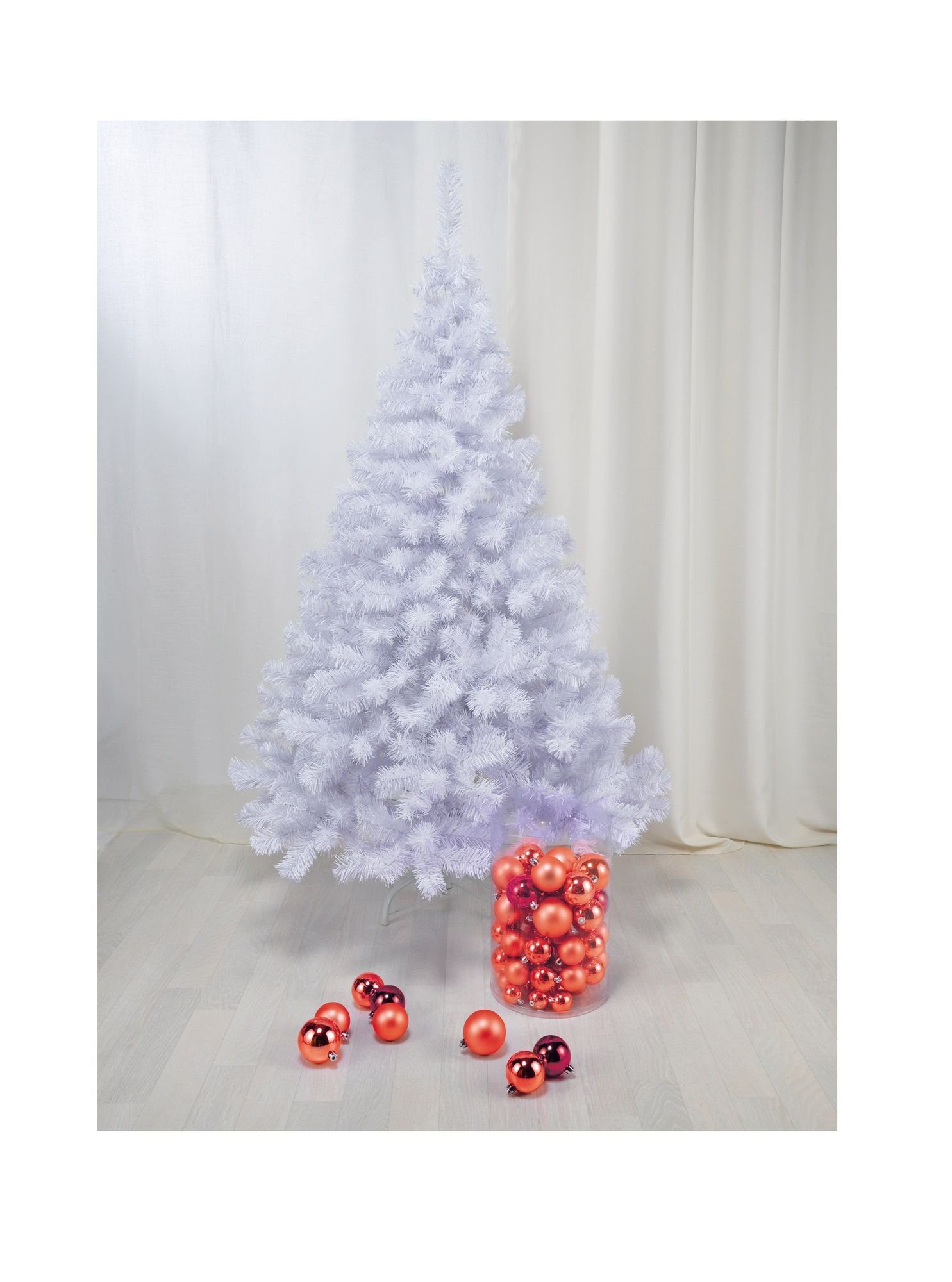 GartenHero Künstlicher Weihnachtsbaum Künstlicher Weihnachtsbaum weiß 210 cm Tannenbaum Baum Weihnachten, Mit Standfuß