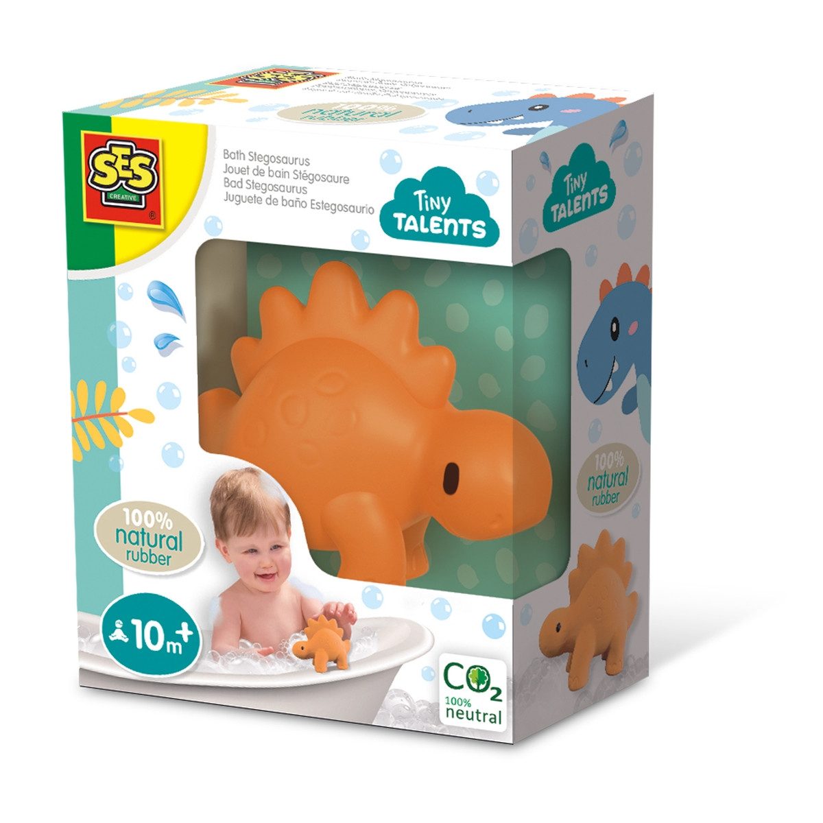 SES Creative Styropor-Teil SES CREATIVE Badespielzeug Dinosaurier Stegosaurus orange 12cm Naturka