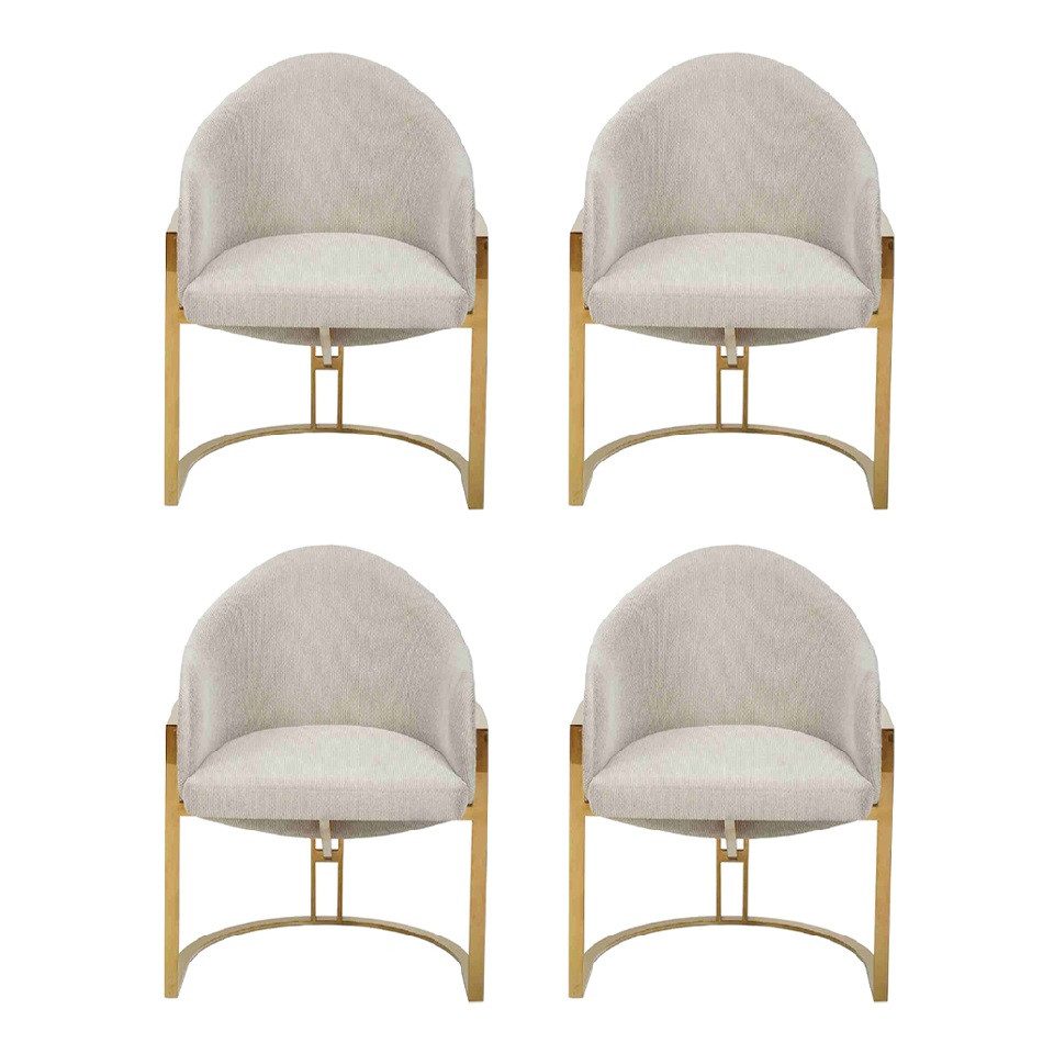 Armlehnstuhl Stilvoller Polsterstuhl-Set für das Esszimmer mit 4 modernen
