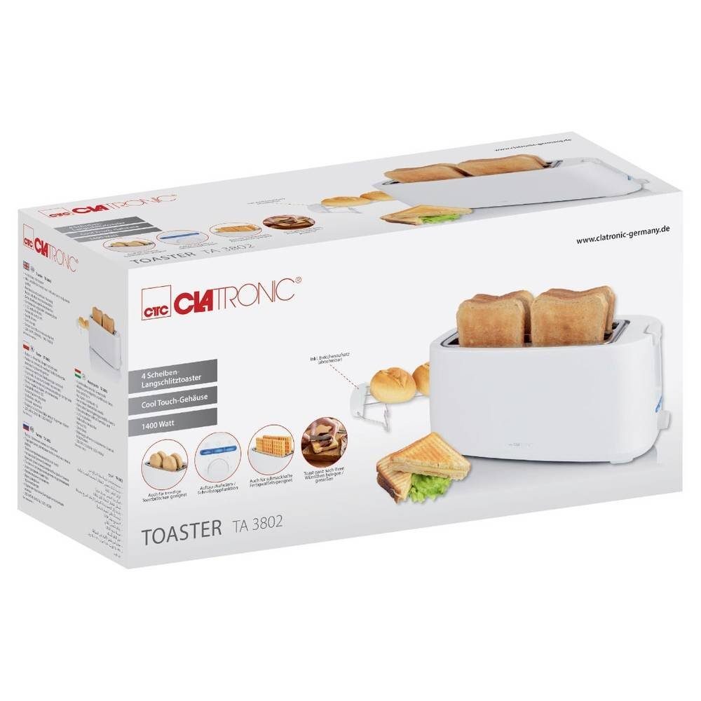 CLATRONIC Toaster 4 Scheiben-Langschlitztoaster
