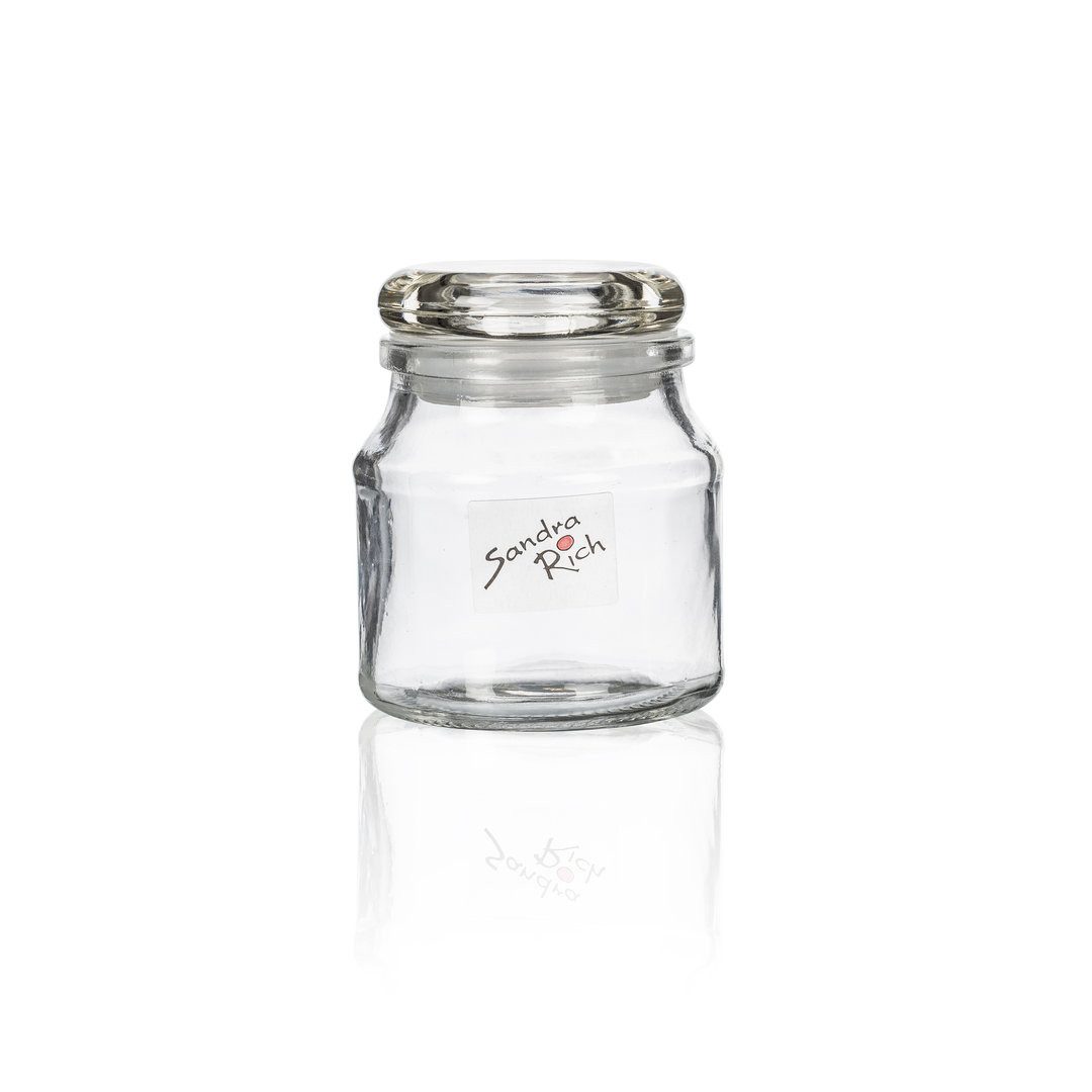 Sandra Rich Dose Glas mit Deckel "Storage" 8 x 6,5cm, Dekoglas Glasdose Aufbewahrung