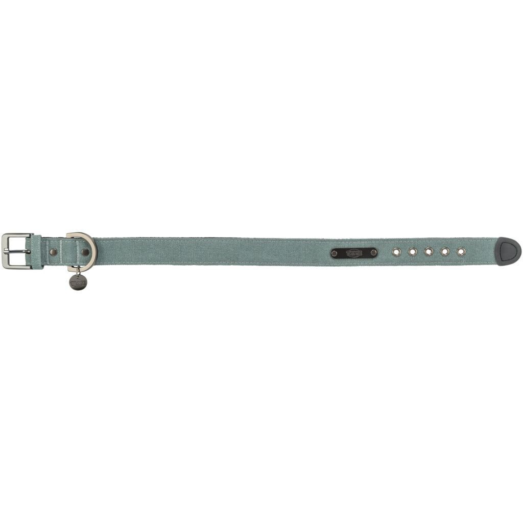 TRIXIE Hunde-Halsband CityStyle Halsband, extra breit - salbei - 35–42 cm/25 mm, Gurtband