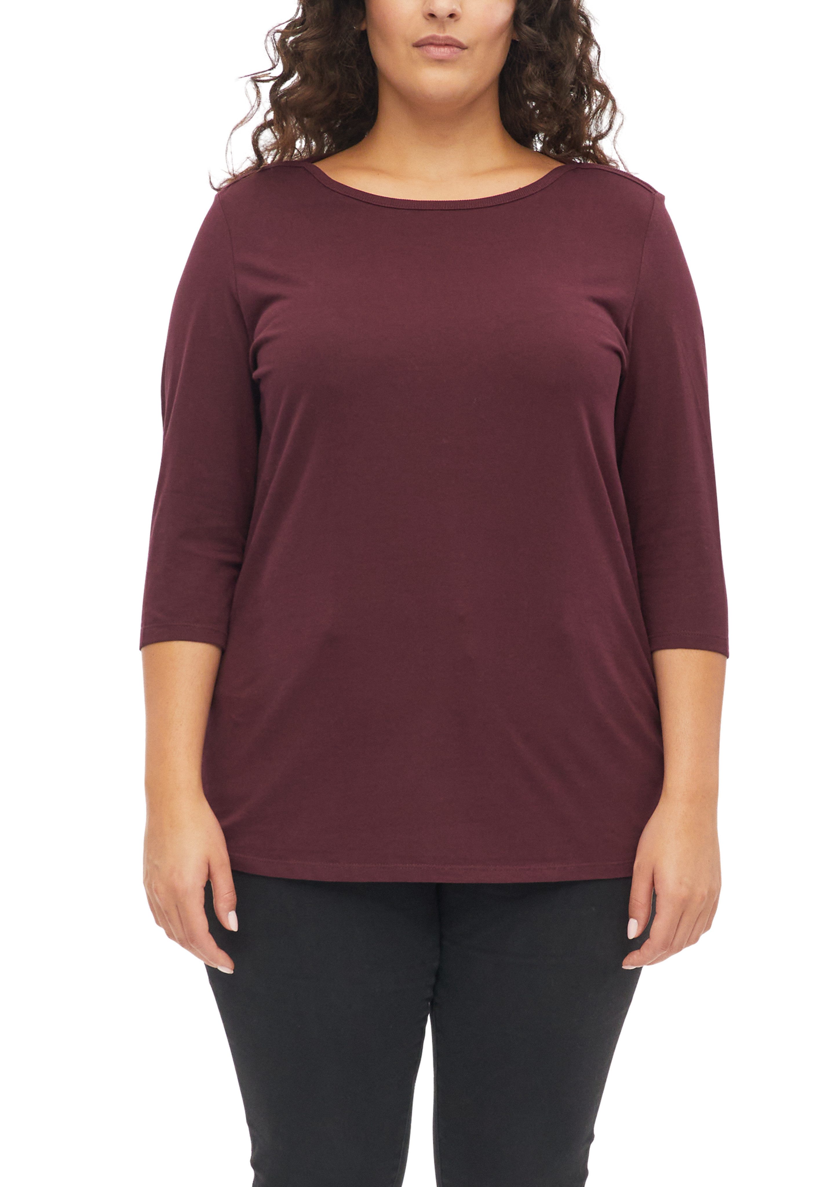 s.Oliver CURVE 3/4-Arm-Shirt mit U-Boot-Ausschnitt / Große Größen
