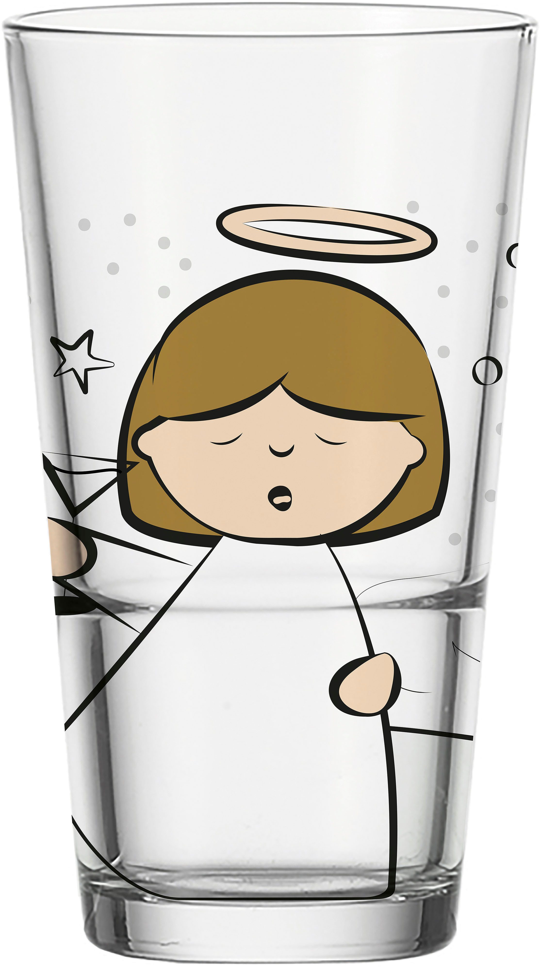 LEONARDO Стекло-Set SILENZIO Trinkglas mit Motiv, Glas, Engel, 6er Set, 330ml