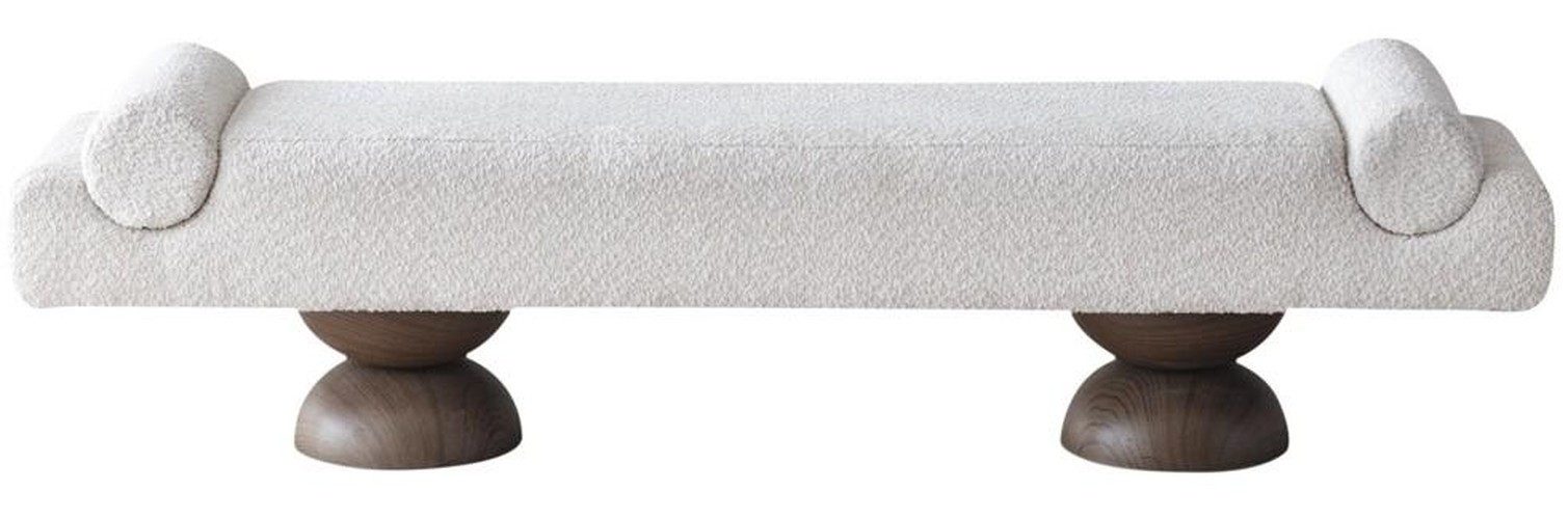 JVmoebel Bettbank Elegante Weiß Bettbank Polsterbank Holz Textil Modern Schlafzimmer (1-St., 1-tlg)