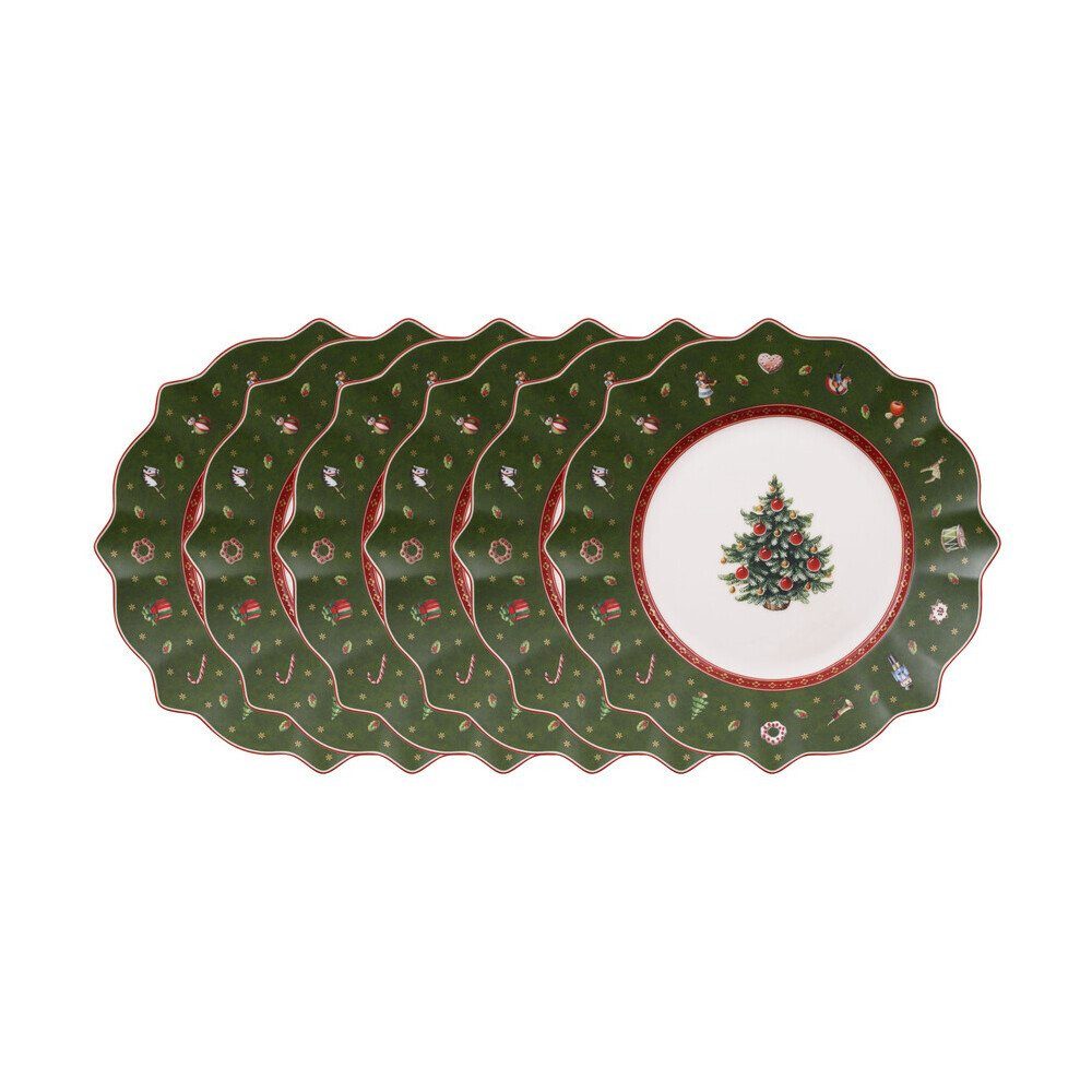 Villeroy & Boch Frühstücksteller Frühstücksteller grün 24 cm Toy's Delight 6-tlg., (1 St), 6-teiliges Frühstücksset, Geschirrset, für 6 Personen, Ø24cm, grün