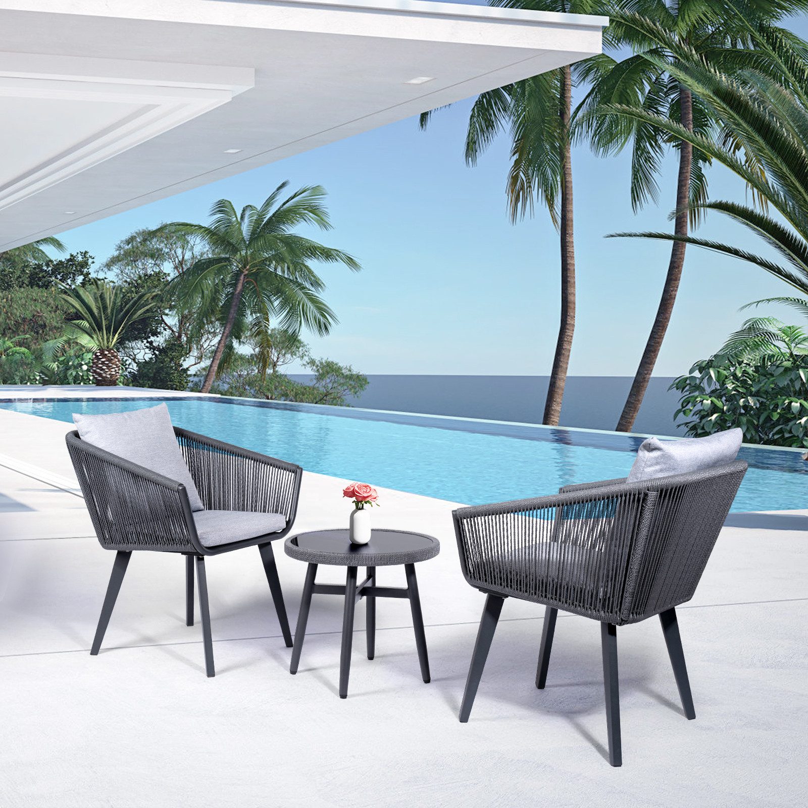 Rainsworth Gartenlounge-Set balkonmöbel set rattan, gartenlounge günstig online kaufen