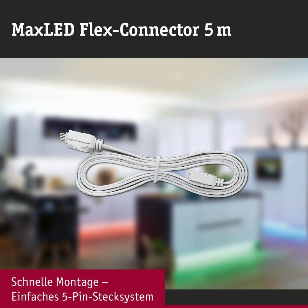 Paulmann LED Stripe Function MaxLED 1-flammig, Flex-Connector Weiß Streifen Kunststoff, LED 1m