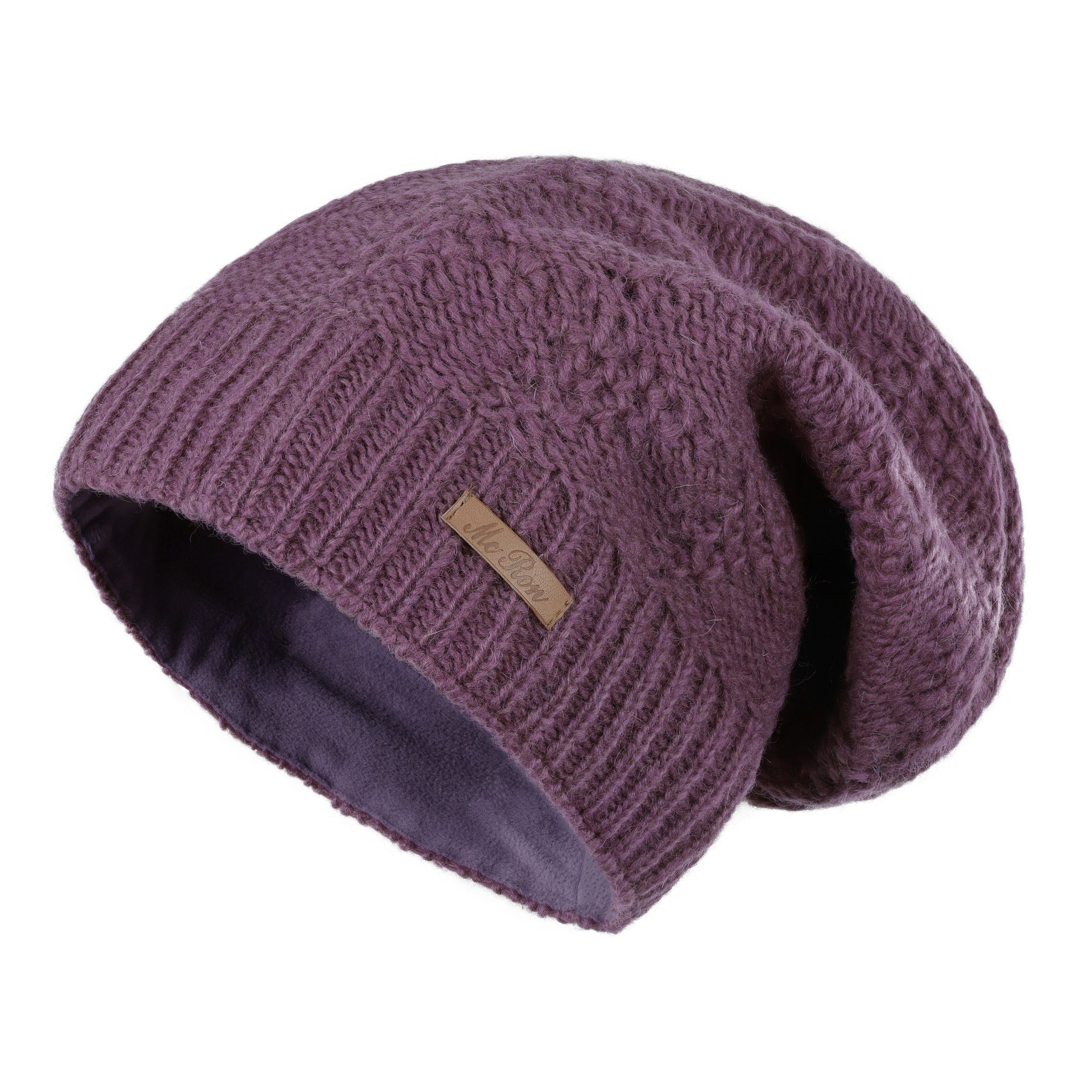 McRon Beanie Wollmütze Modell Lina gefüttert mit Fleece, hoher Schurwollant günstig online kaufen