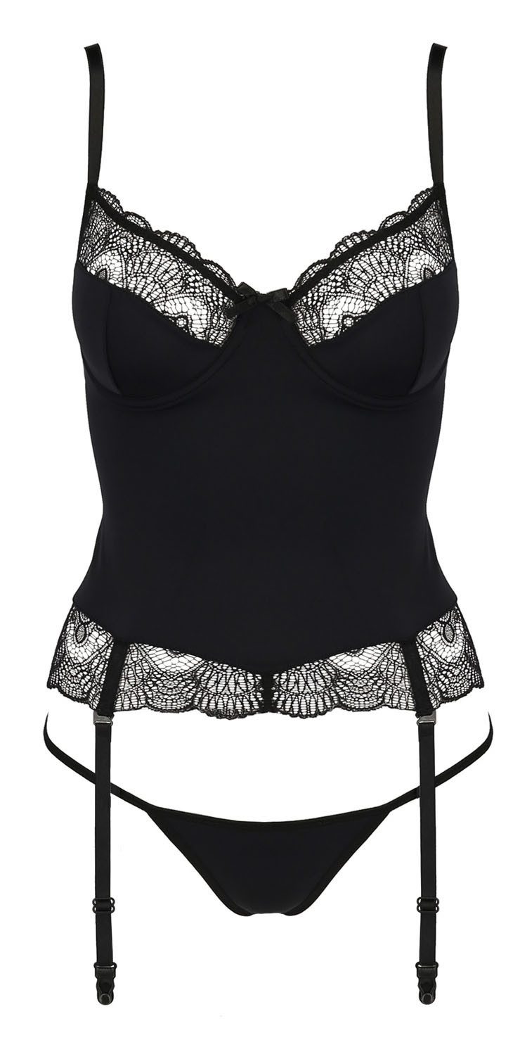 Casmir Corsage mit Bügelcups, Schnürung und schöner Spitze