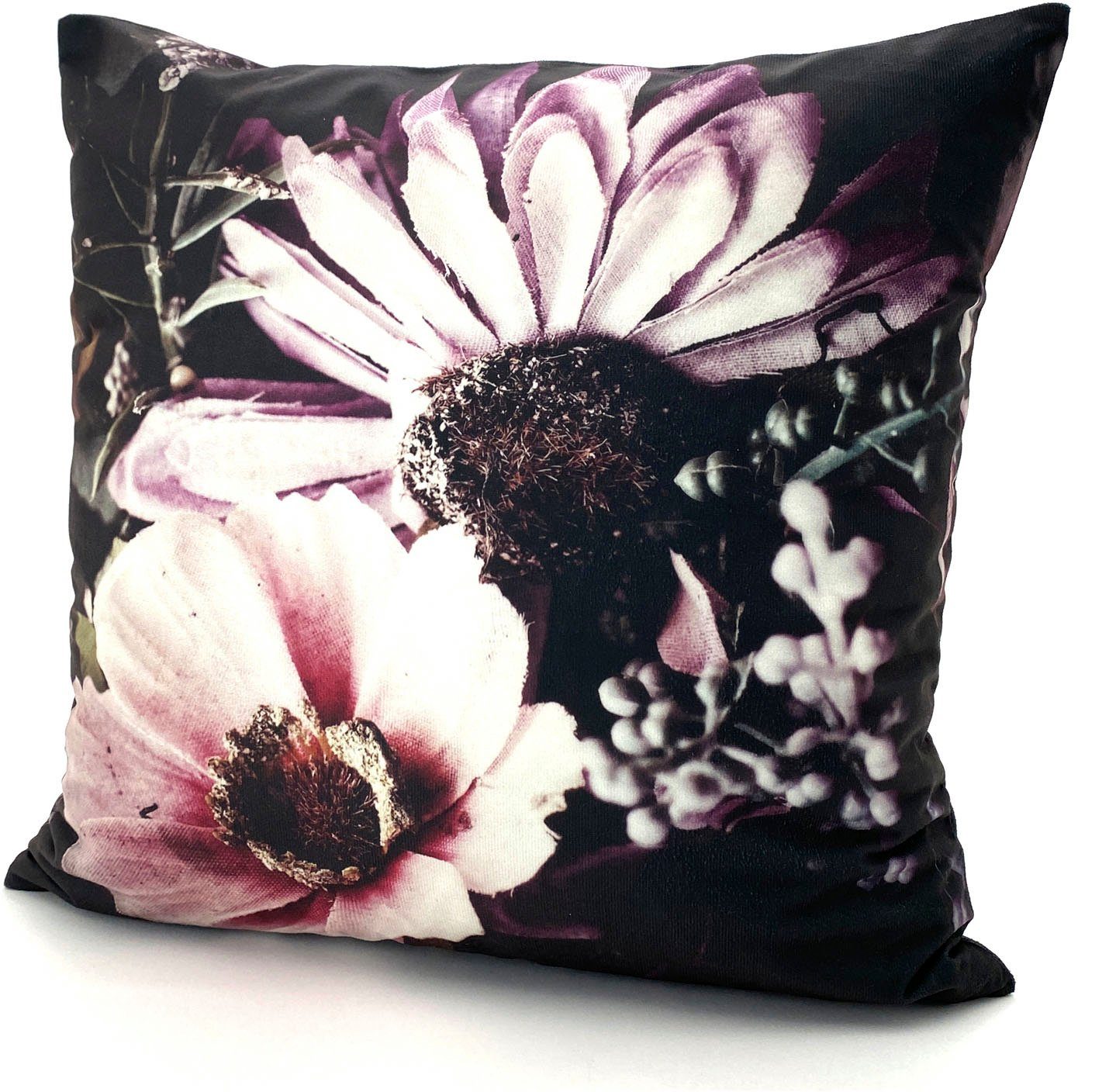 Weckbrodt Dekokissen "Margariten" Samt-Optik, Velour, bedruckt, Blumen, Kis günstig online kaufen