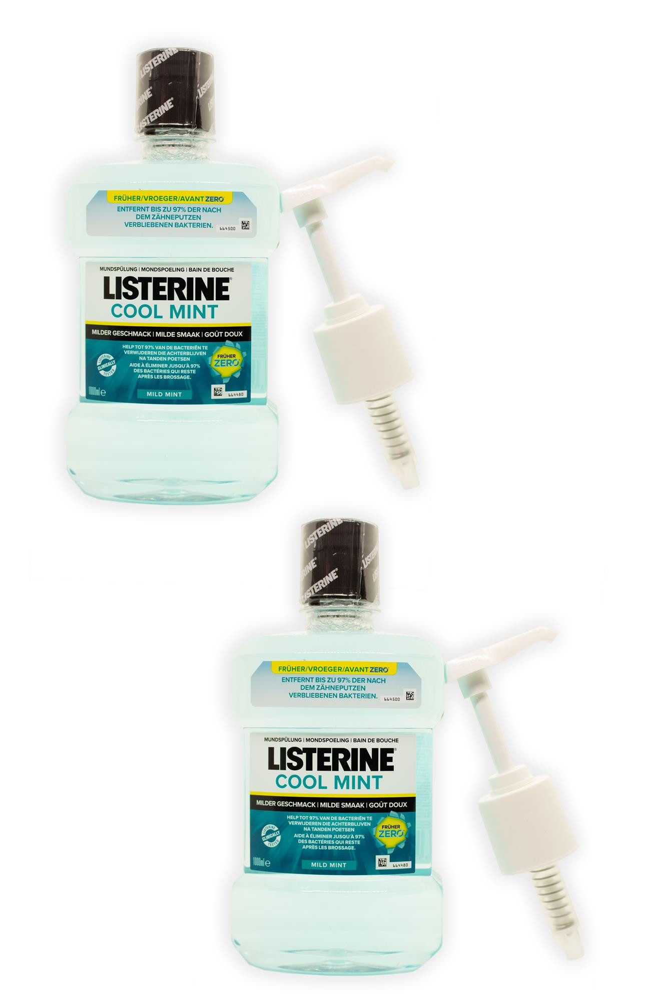 Listerine Mundspülung 2x Listerine Cool mint - Zero Mundspülung 2x 1000 ml mit Pumpe