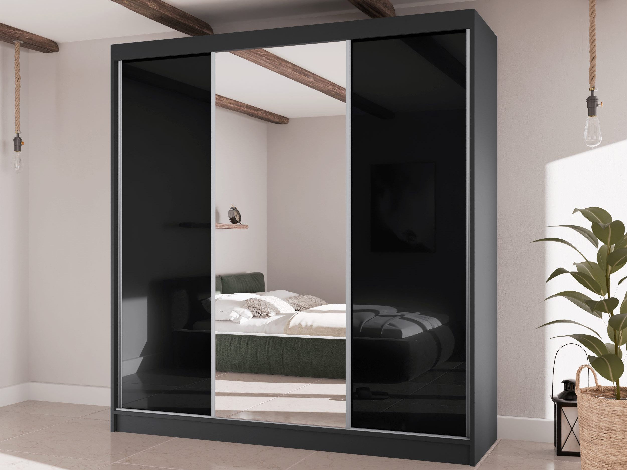 Beautysofa Kleiderschrank VELIS II Breite: 200cm, günstig online kaufen