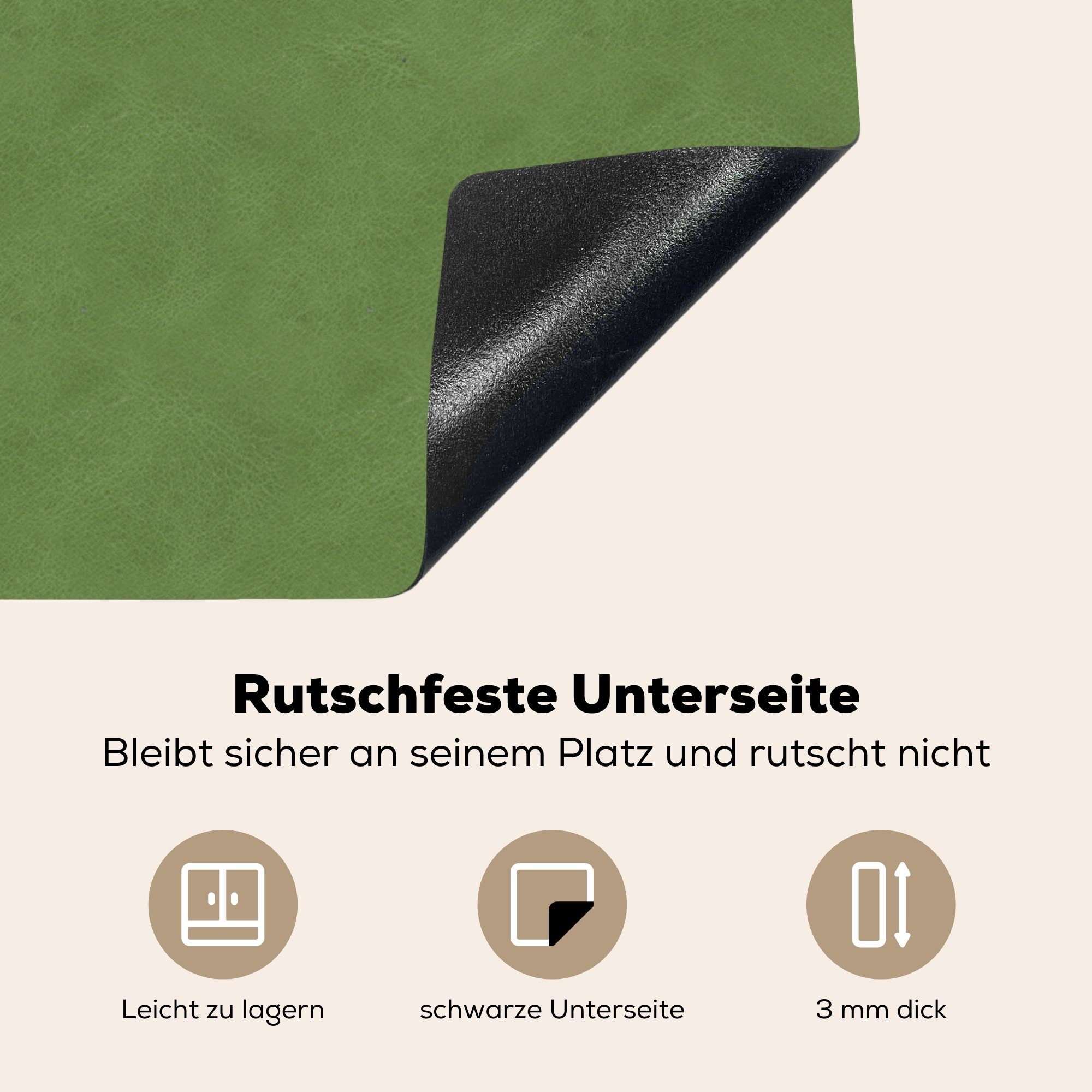 58x51 (1 - tlg), Dekoration Leder für Induktionskochfeld Induktionsherd, Textur Küchen cm, Herdblende-/Abdeckplatte Tierhaut, MuchoWow - Vinyl,