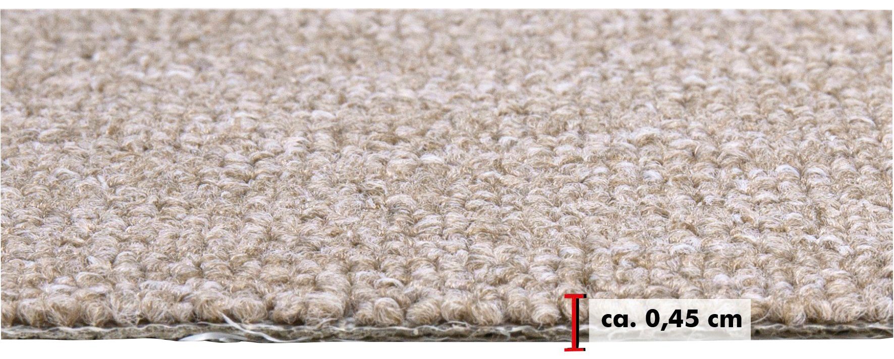 Teppichboden Coupon Feinschlinge Bob, Andiamo, meliert, Höhe: strapazierfähig, beige oder 400 4,5 rechteckig, cm, mm, Breite pflegeleicht 500 200